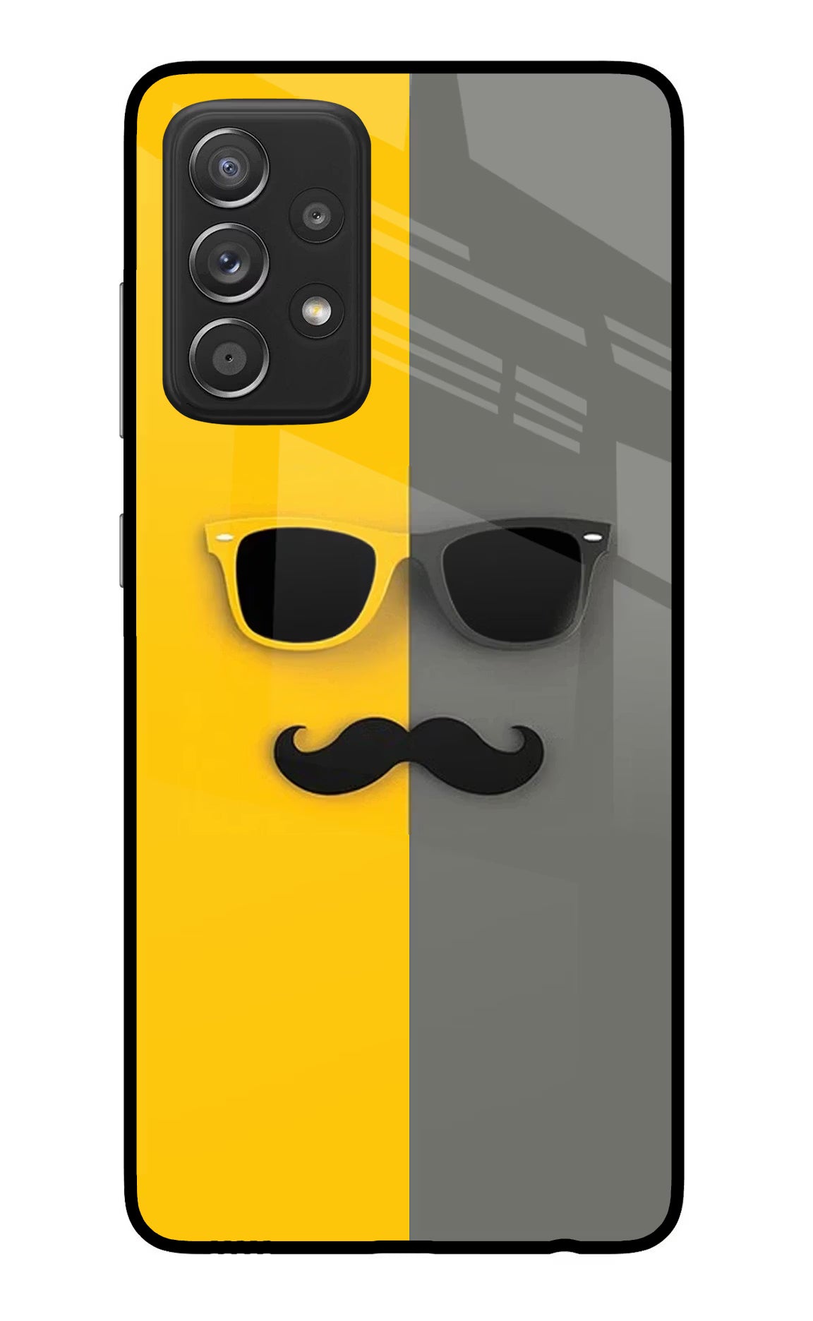 Sunglasses with Mustache Samsung A52/A52s 5G Back Cover - Sunglasses with Mustache Samsung A52/A52s 5G Glass Case Back Cover by Casekaro Sunglasses with Mustache Samsung A52/A52s 5G Glass Case Back Cover by Casekaro