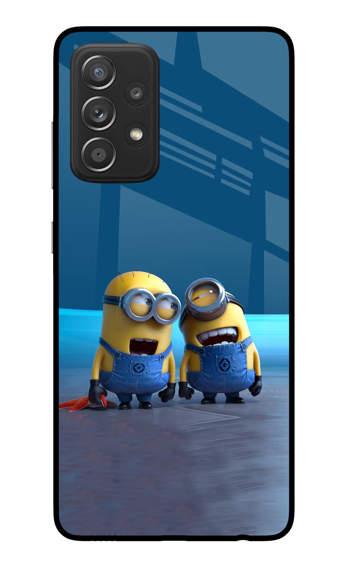 Minion Laughing Samsung A52/A52s 5G Back Cover - Minion Laughing Samsung A52/A52s 5G Glass Case Back Cover by Casekaro Minion Laughing Samsung A52/A52s 5G Glass Case Back Cover by Casekaro