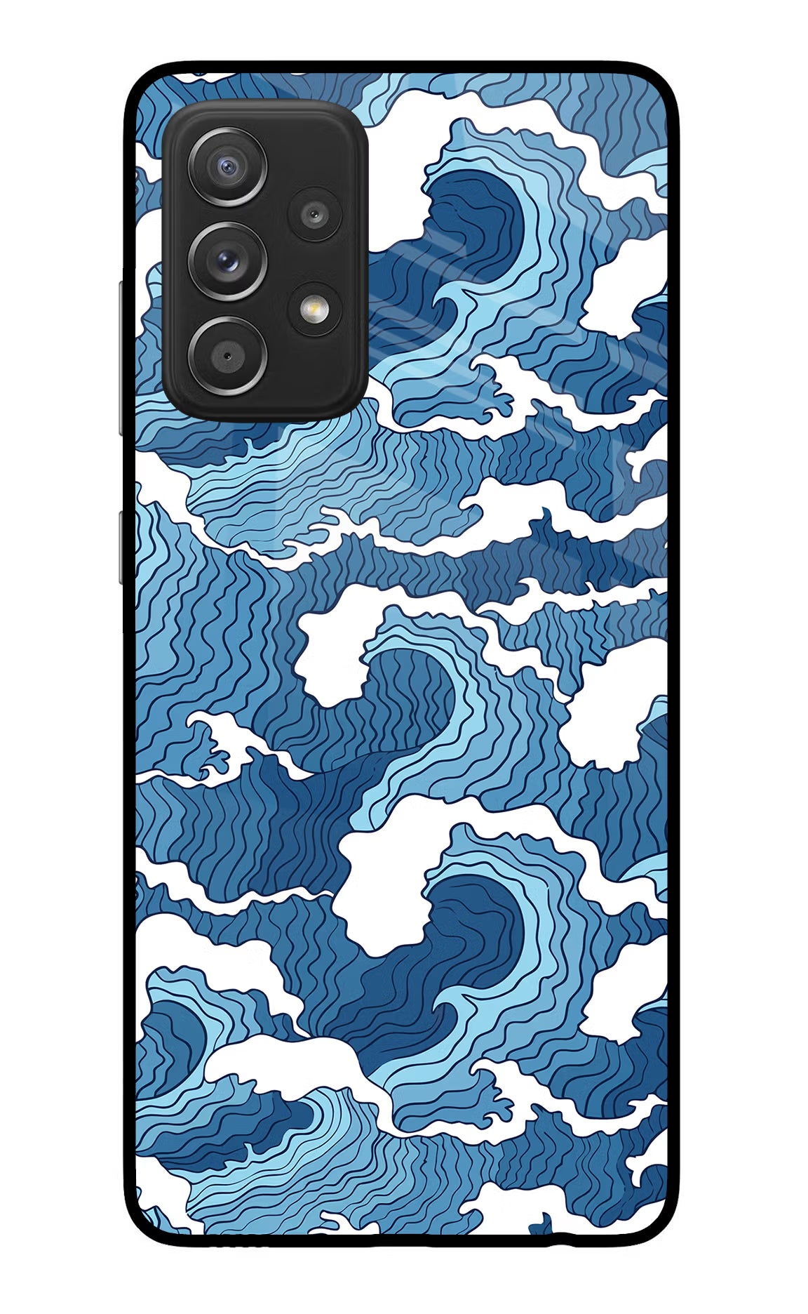 Blue Waves Samsung A52/A52s 5G Glass Case - Blue Waves Samsung A52/A52s 5G Glass Case Blue Waves Samsung A52/A52s 5G Glass Case