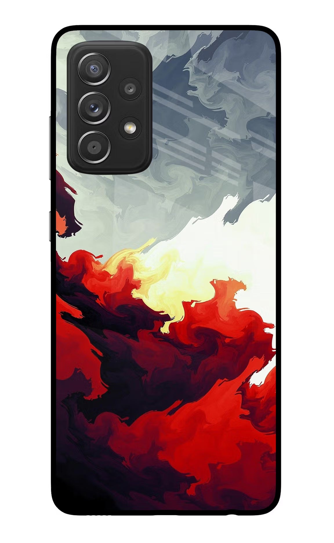Fire Cloud Samsung A52/A52s 5G Back Cover - Fire Cloud Samsung A52/A52s 5G Glass Case Back Cover by Casekaro Fire Cloud Samsung A52/A52s 5G Glass Case Back Cover by Casekaro