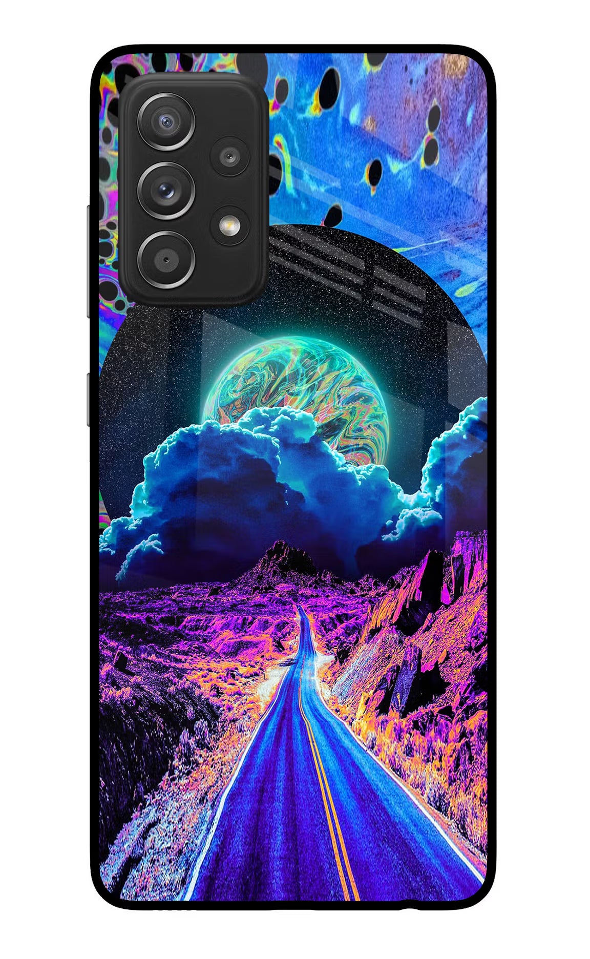 Psychedelic Painting Samsung A52/A52s 5G Back Cover - Psychedelic Painting Samsung A52/A52s 5G Glass Case Back Cover by Casekaro Psychedelic Painting Samsung A52/A52s 5G Glass Case Back Cover by Casekaro