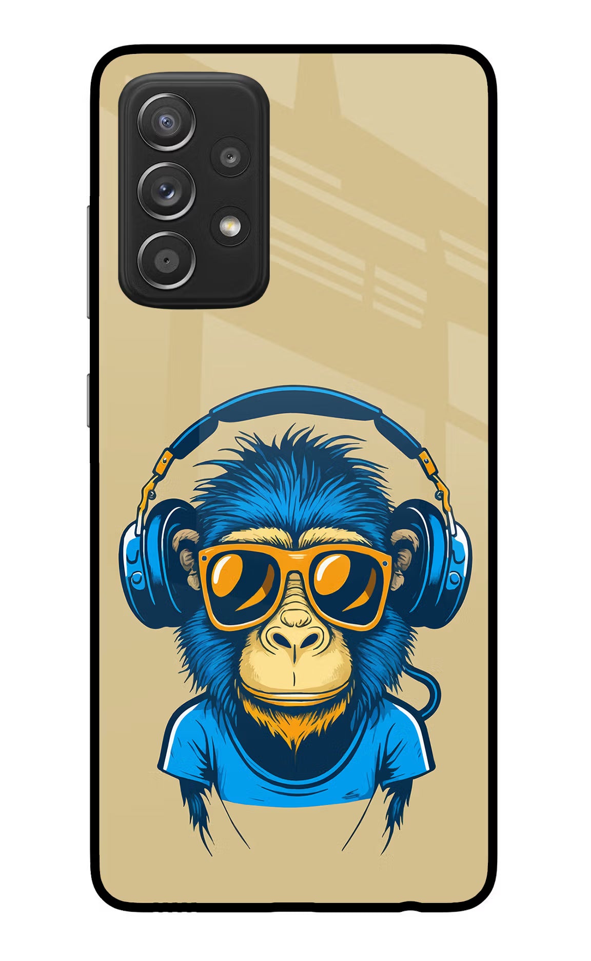 Monkey Headphone Samsung A52/A52s 5G Glass Case - Monkey Headphone Samsung A52/A52s 5G Glass Case Monkey Headphone Samsung A52/A52s 5G Glass Case