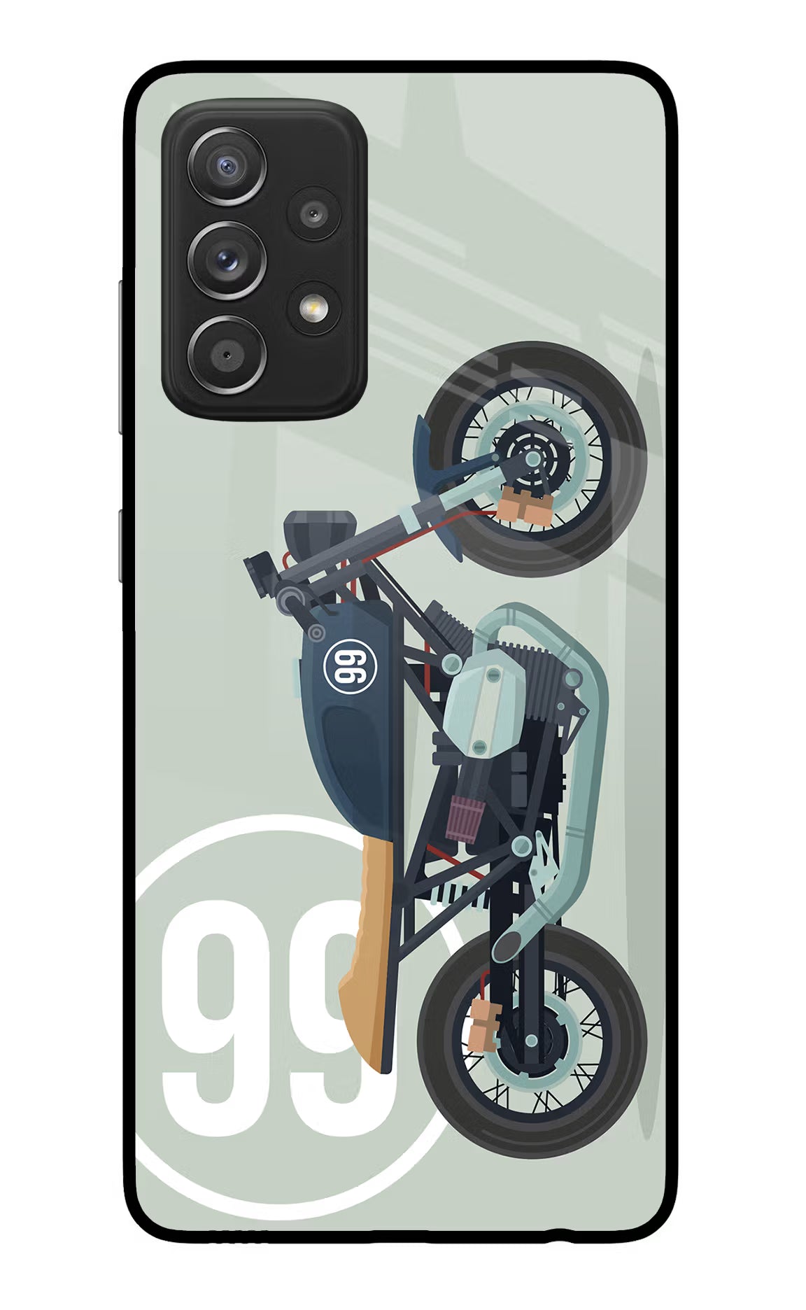 Classic Cafe Racer 99 Samsung A52/A52s 5G Back Cover - Classic Cafe Racer 99 Samsung A52/A52s 5G Glass Case Back Cover by Casekaro Classic Cafe Racer 99 Samsung A52/A52s 5G Glass Case Back Cover by Casekaro