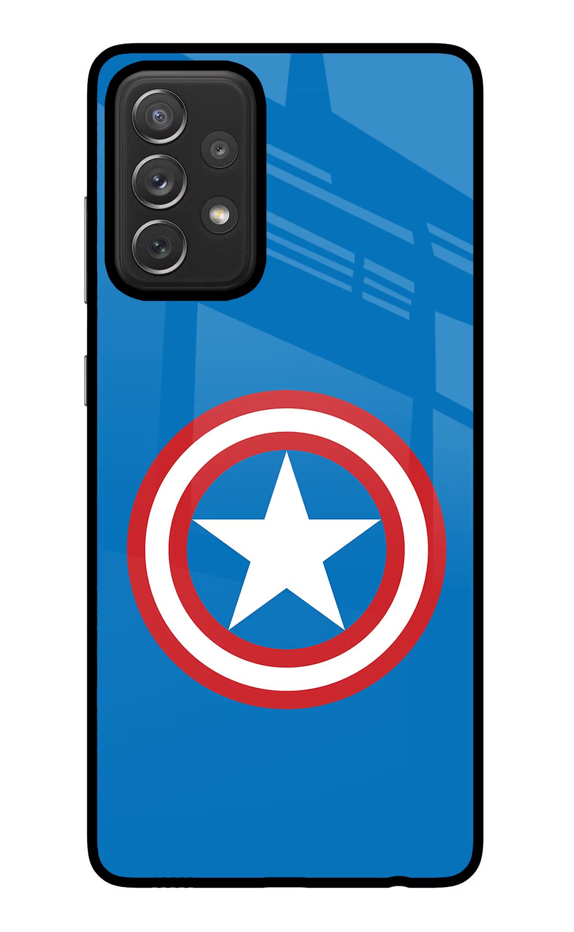 Captain America Logo Samsung A72 Back Cover - Captain America Logo Samsung A72 Glass Case Back Cover by Casekaro Captain America Logo Samsung A72 Glass Case Back Cover by Casekaro