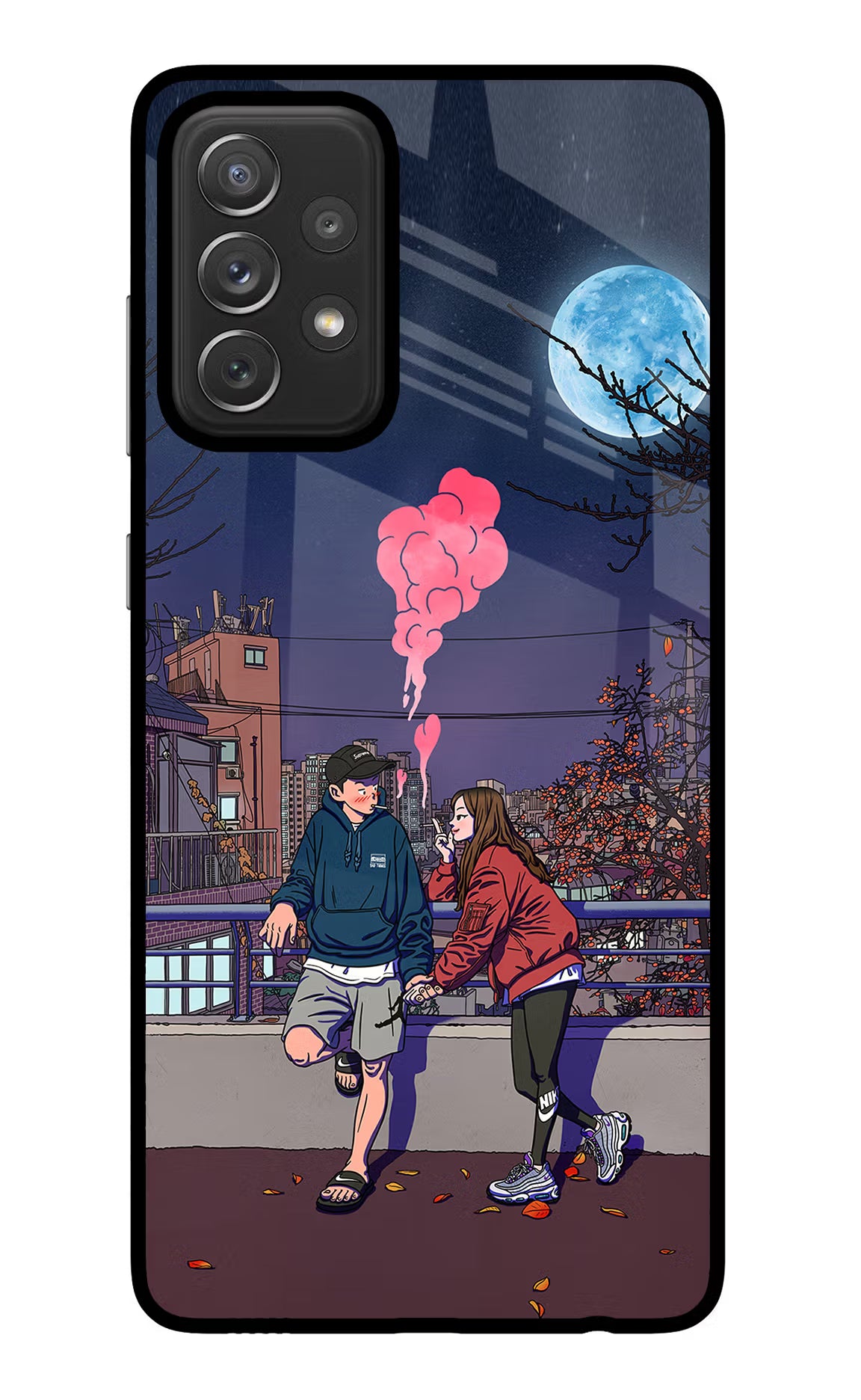 Chilling Couple Samsung A72 Back Cover - Chilling Couple Samsung A72 Glass Case Back Cover by Casekaro Chilling Couple Samsung A72 Glass Case Back Cover by Casekaro
