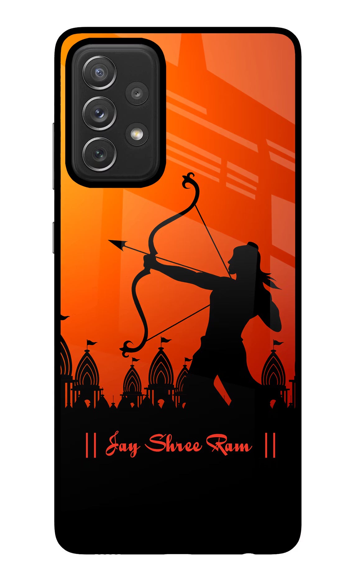 Lord Ram - 4 Samsung A72 Back Cover - Lord Ram - 4 Samsung A72 Glass Case Back Cover by Casekaro Lord Ram - 4 Samsung A72 Glass Case Back Cover by Casekaro