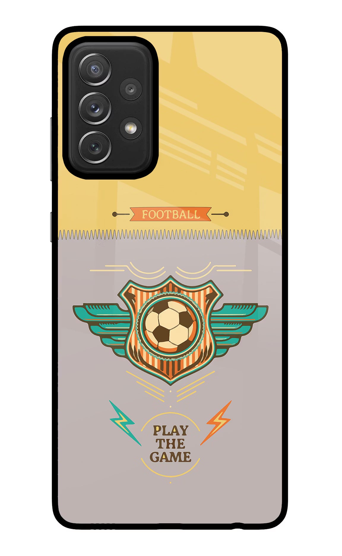 Football Samsung A72 Back Cover - Football Samsung A72 Glass Case Back Cover by Casekaro Football Samsung A72 Glass Case Back Cover by Casekaro