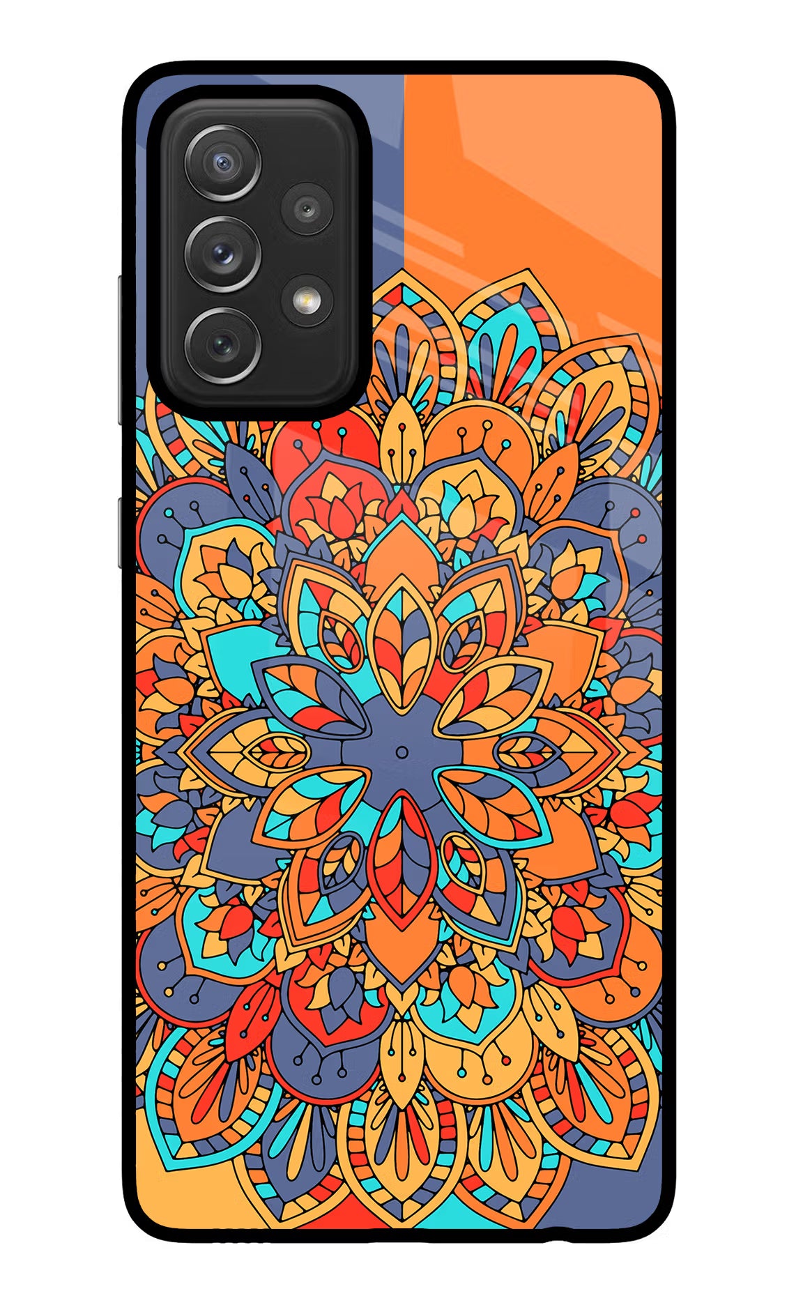 Color Mandala Samsung A72 Back Cover - Color Mandala Samsung A72 Glass Case Back Cover by Casekaro Color Mandala Samsung A72 Glass Case Back Cover by Casekaro