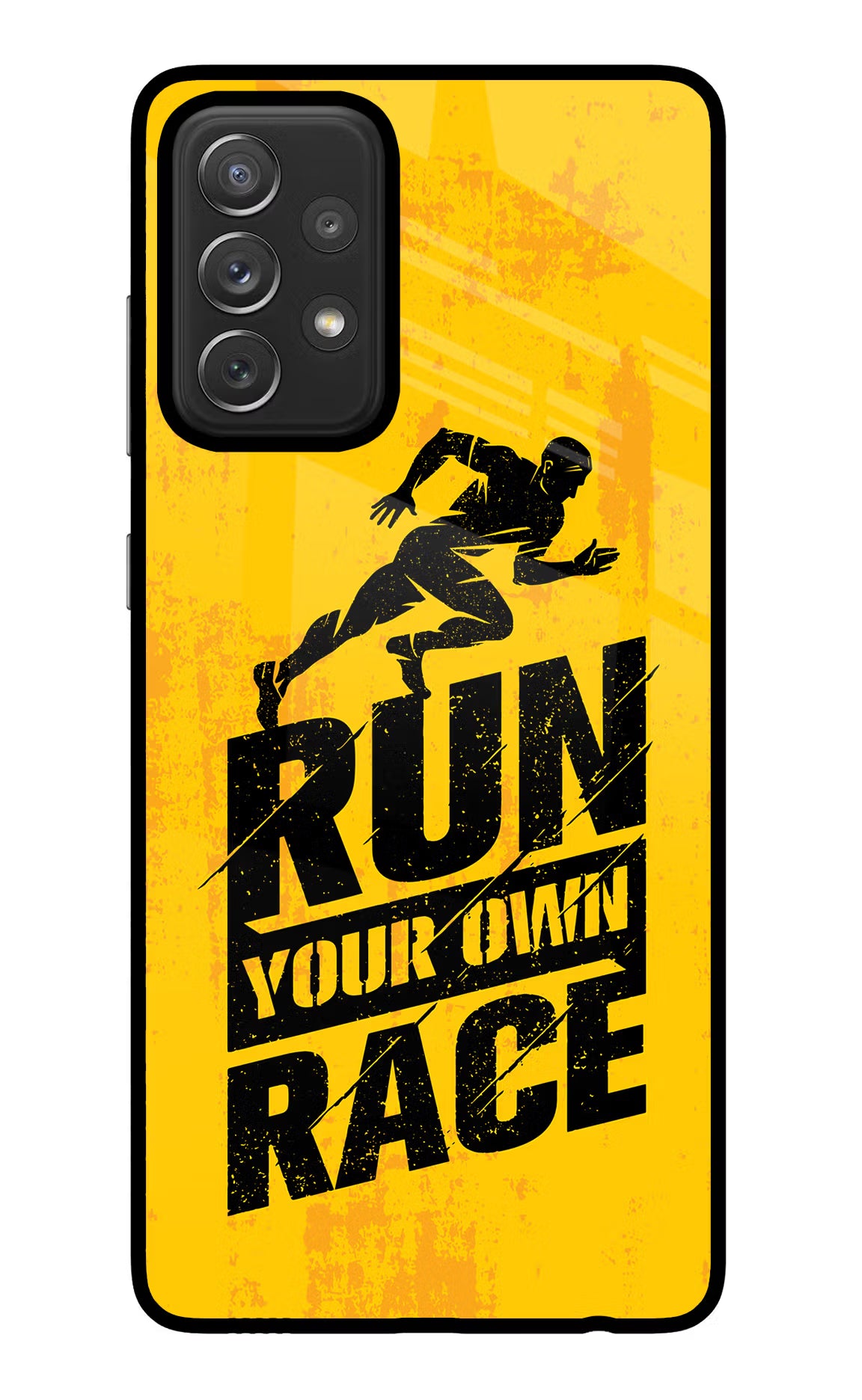 Run Your Own Race Samsung A72 Back Cover - Run Your Own Race Samsung A72 Glass Case Back Cover by Casekaro Run Your Own Race Samsung A72 Glass Case Back Cover by Casekaro