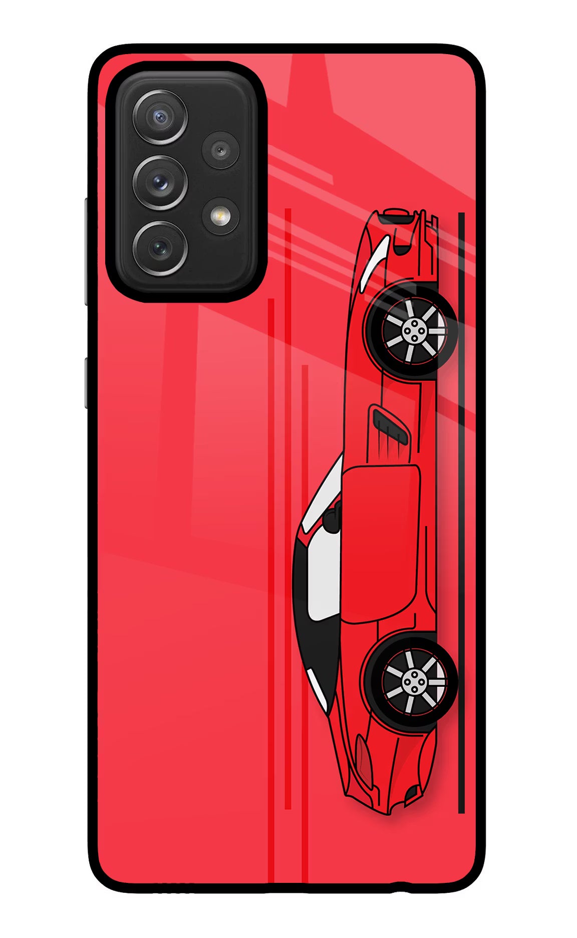 Red Velocity Samsung A72 Back Cover - Red Velocity Samsung A72 Glass Case Back Cover by Casekaro Red Velocity Samsung A72 Glass Case Back Cover by Casekaro
