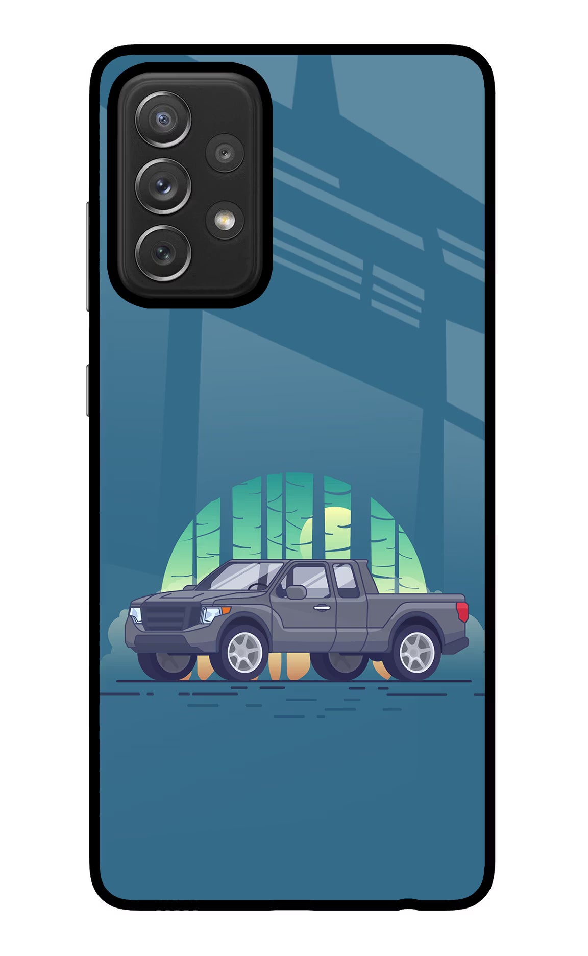 Retro Garage Vibe Samsung A72 Back Cover - Retro Garage Vibe Samsung A72 Glass Case Back Cover by Casekaro Retro Garage Vibe Samsung A72 Glass Case Back Cover by Casekaro