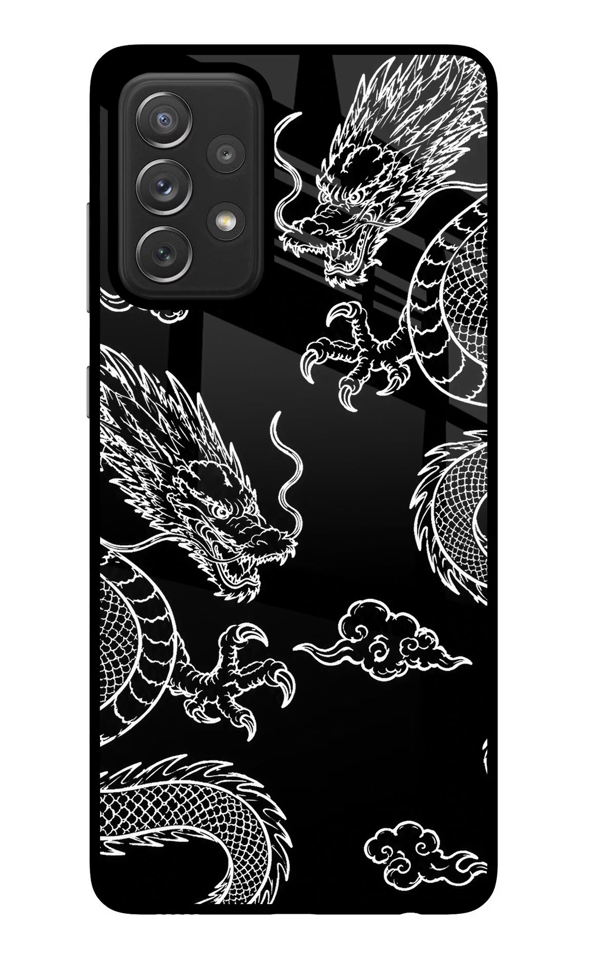 Twin Dragons Samsung A72 Glass Case - Twin Dragons Samsung A72 Glass Case Twin Dragons Samsung A72 Glass Case