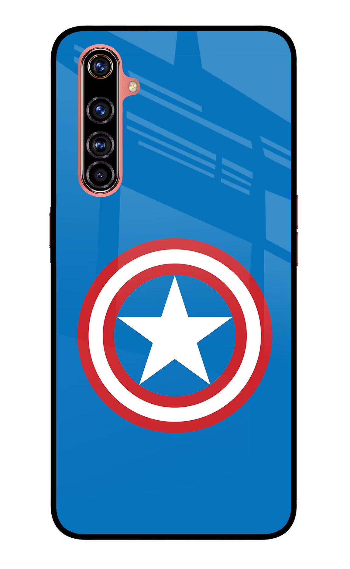 Captain America Logo Realme X50 Pro Back Cover - Captain America Logo Realme X50 Pro Glass Case Back Cover by Casekaro Captain America Logo Realme X50 Pro Glass Case Back Cover by Casekaro