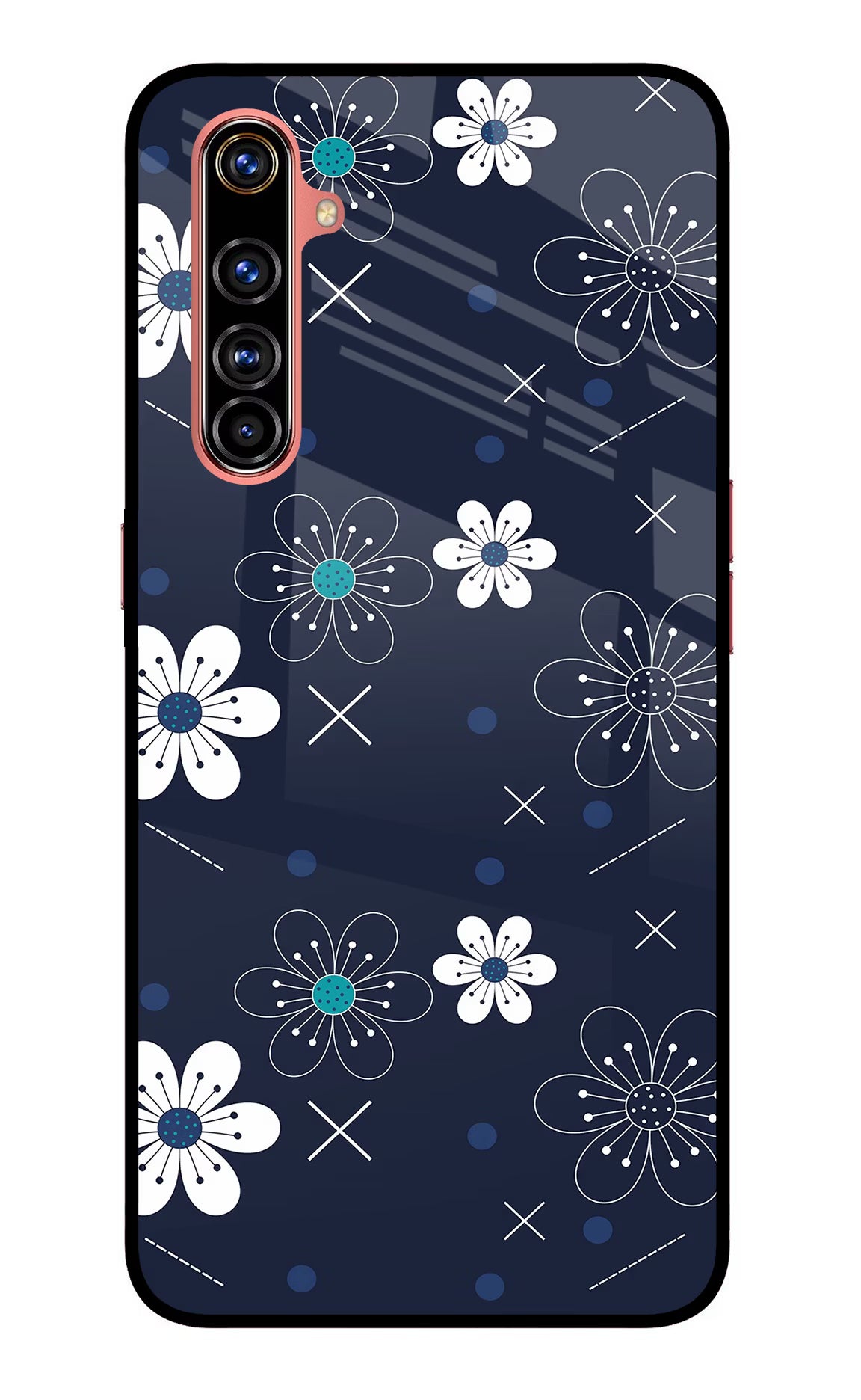 Flowers Realme X50 Pro Back Cover - Flowers Realme X50 Pro Glass Case Back Cover by Casekaro Flowers Realme X50 Pro Glass Case Back Cover by Casekaro