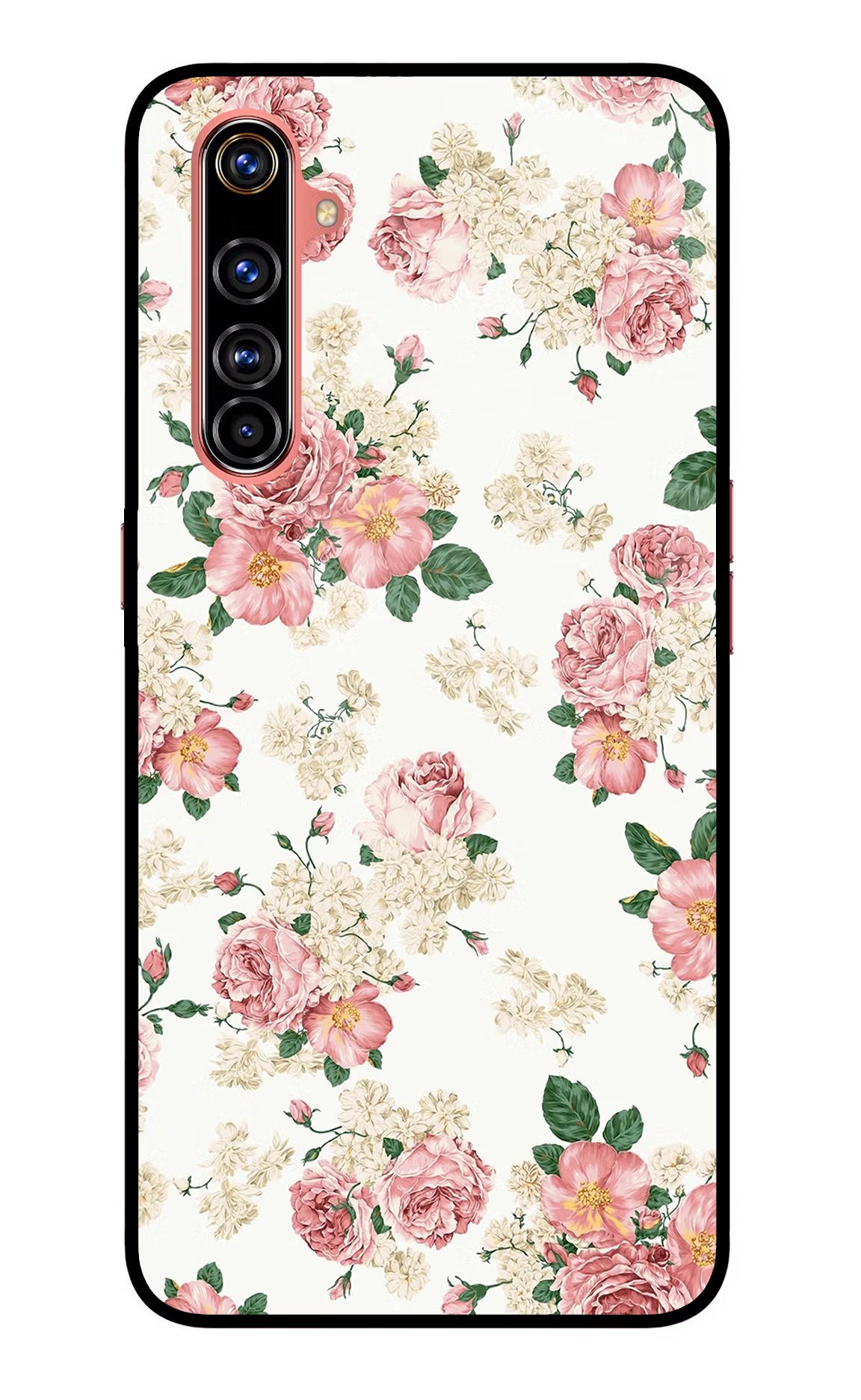 Flowers Realme X50 Pro Back Cover - Flowers Realme X50 Pro Glass Case Back Cover by Casekaro Flowers Realme X50 Pro Glass Case Back Cover by Casekaro