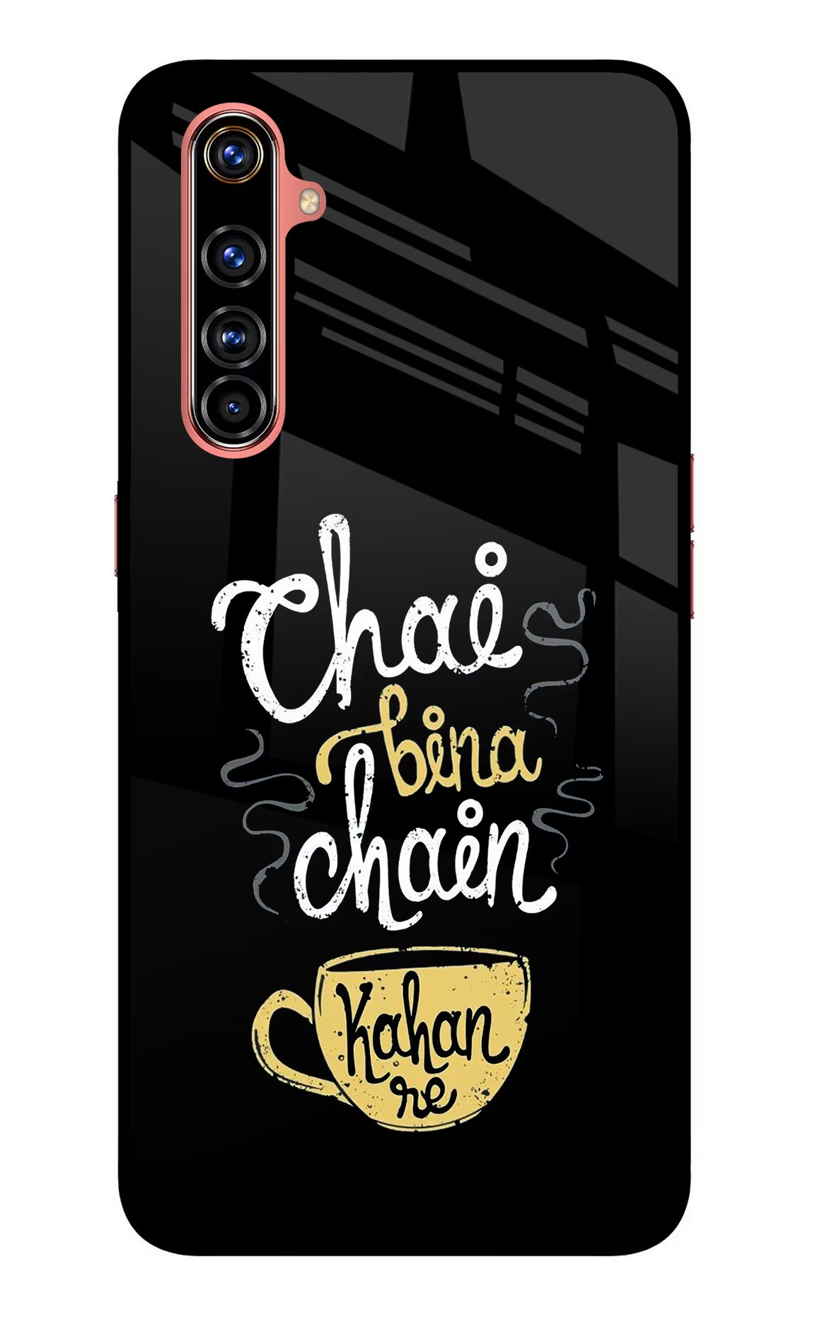 Chai Bina Chain Kaha Re Realme X50 Pro Back Cover - Chai Bina Chain Kaha Re Realme X50 Pro Glass Case Back Cover by Casekaro Chai Bina Chain Kaha Re Realme X50 Pro Glass Case Back Cover by Casekaro