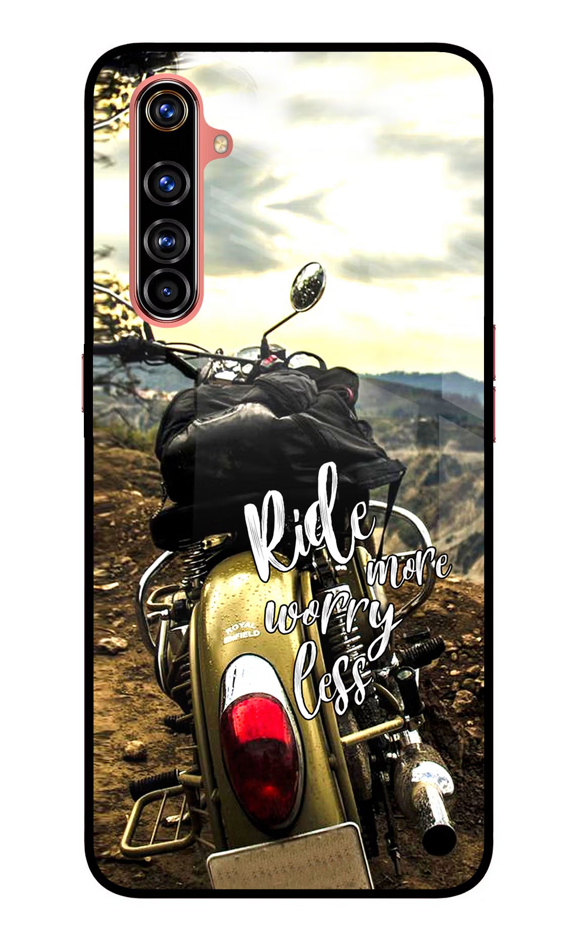 Ride More Worry Less Realme X50 Pro Back Cover - Ride More Worry Less Realme X50 Pro Glass Case Back Cover by Casekaro Ride More Worry Less Realme X50 Pro Glass Case Back Cover by Casekaro