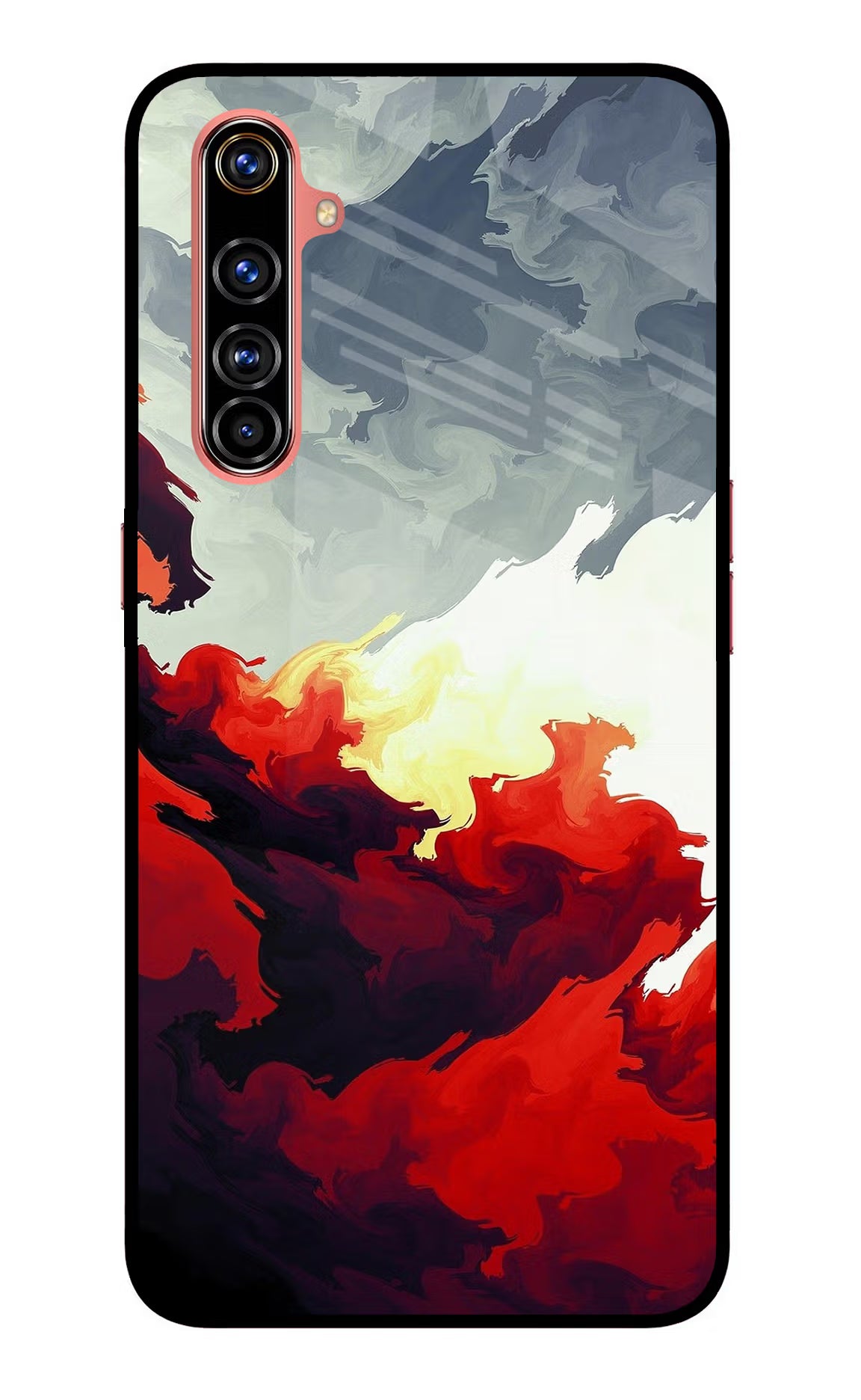 Fire Cloud Realme X50 Pro Back Cover - Fire Cloud Realme X50 Pro Glass Case Back Cover by Casekaro Fire Cloud Realme X50 Pro Glass Case Back Cover by Casekaro
