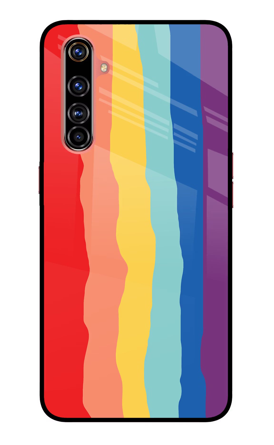 Rainbow Realme X50 Pro Back Cover - Rainbow Realme X50 Pro Glass Case Back Cover by Casekaro Rainbow Realme X50 Pro Glass Case Back Cover by Casekaro