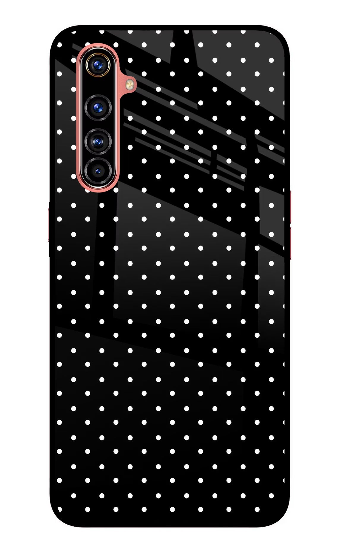 White Dots Realme X50 Pro Back Cover - White Dots Realme X50 Pro Glass Case Back Cover by Casekaro White Dots Realme X50 Pro Glass Case Back Cover by Casekaro