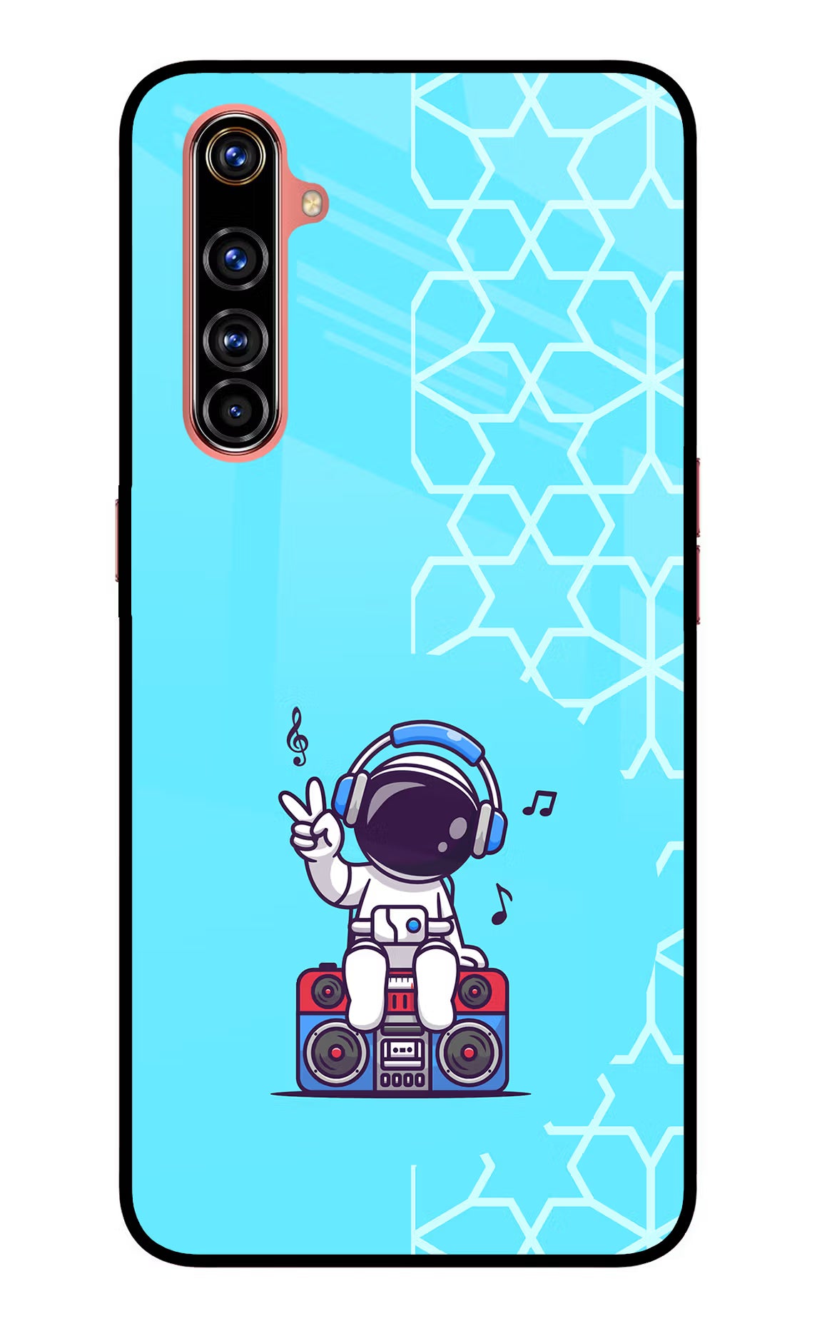 Cute Astronaut Chilling Realme X50 Pro Back Cover - Cute Astronaut Chilling Realme X50 Pro Glass Case Back Cover by Casekaro Cute Astronaut Chilling Realme X50 Pro Glass Case Back Cover by Casekaro