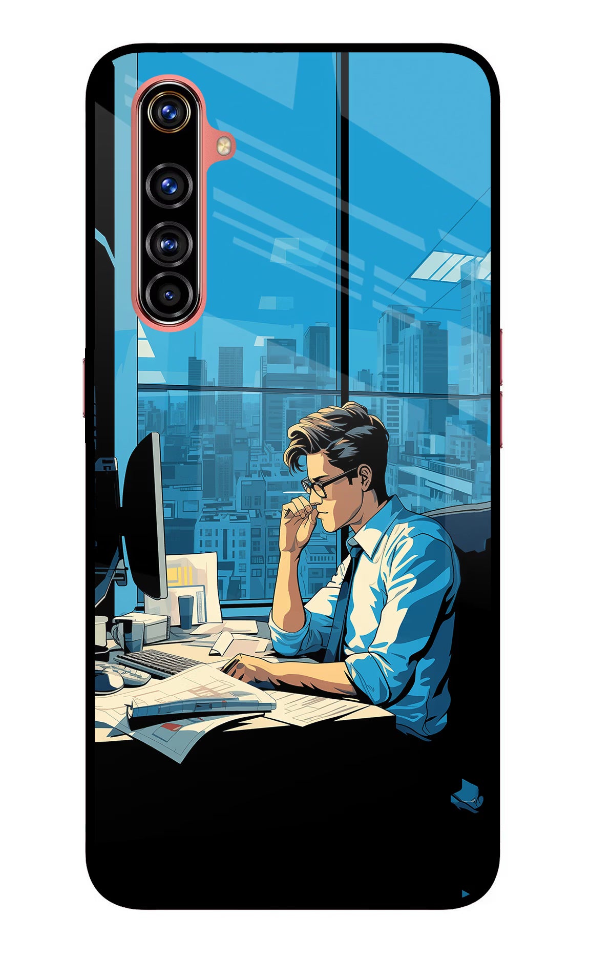 Focused Hustler (AI Generated) Realme X50 Pro Back Cover - Focused Hustler (AI Generated) Realme X50 Pro Glass Case Back Cover by Casekaro Focused Hustler (AI Generated) Realme X50 Pro Glass Case Back Cover by Casekaro
