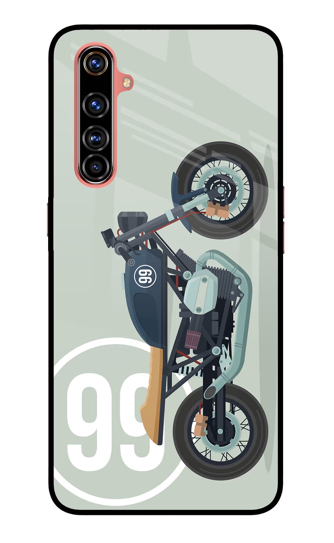 Classic Cafe Racer 99 Realme X50 Pro Back Cover - Classic Cafe Racer 99 Realme X50 Pro Glass Case Back Cover by Casekaro Classic Cafe Racer 99 Realme X50 Pro Glass Case Back Cover by Casekaro
