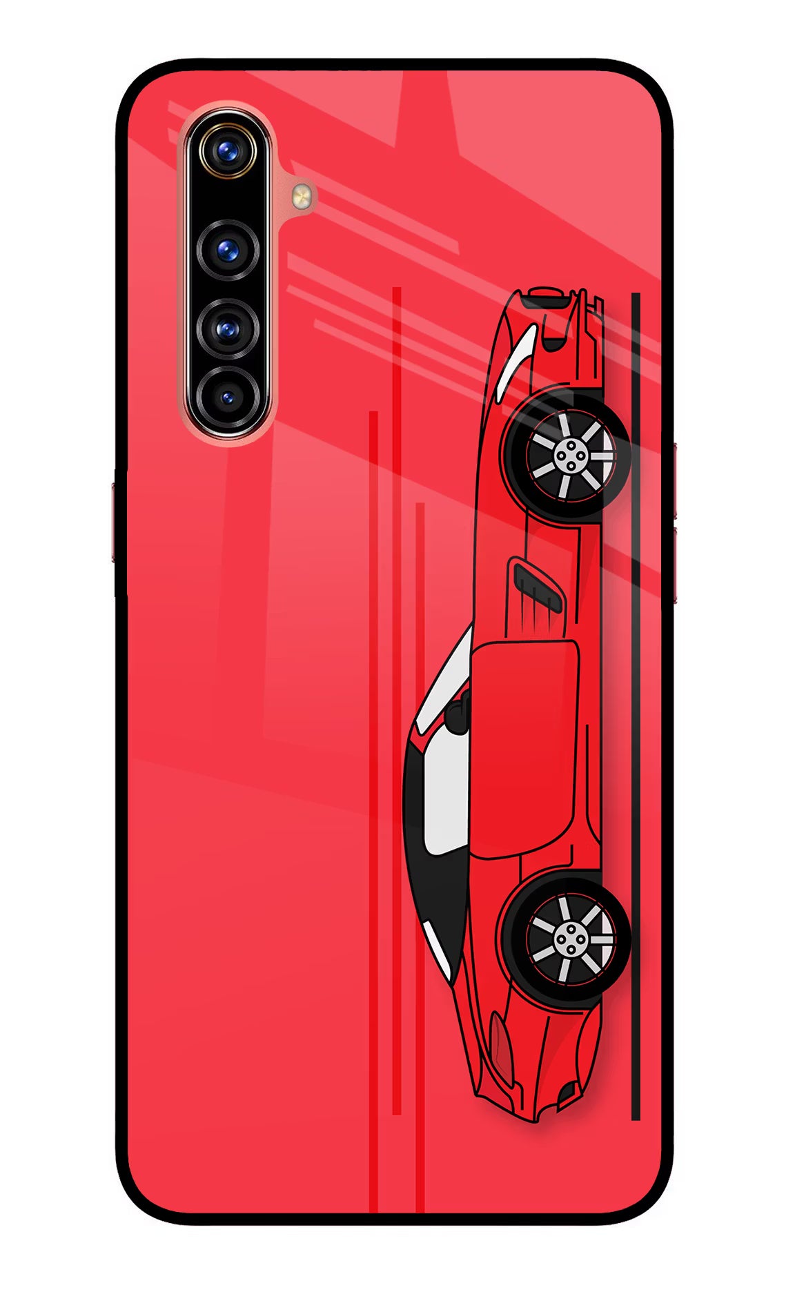 Red Velocity Realme X50 Pro Glass Case - Red Velocity Realme X50 Pro Glass Case Red Velocity Realme X50 Pro Glass Case
