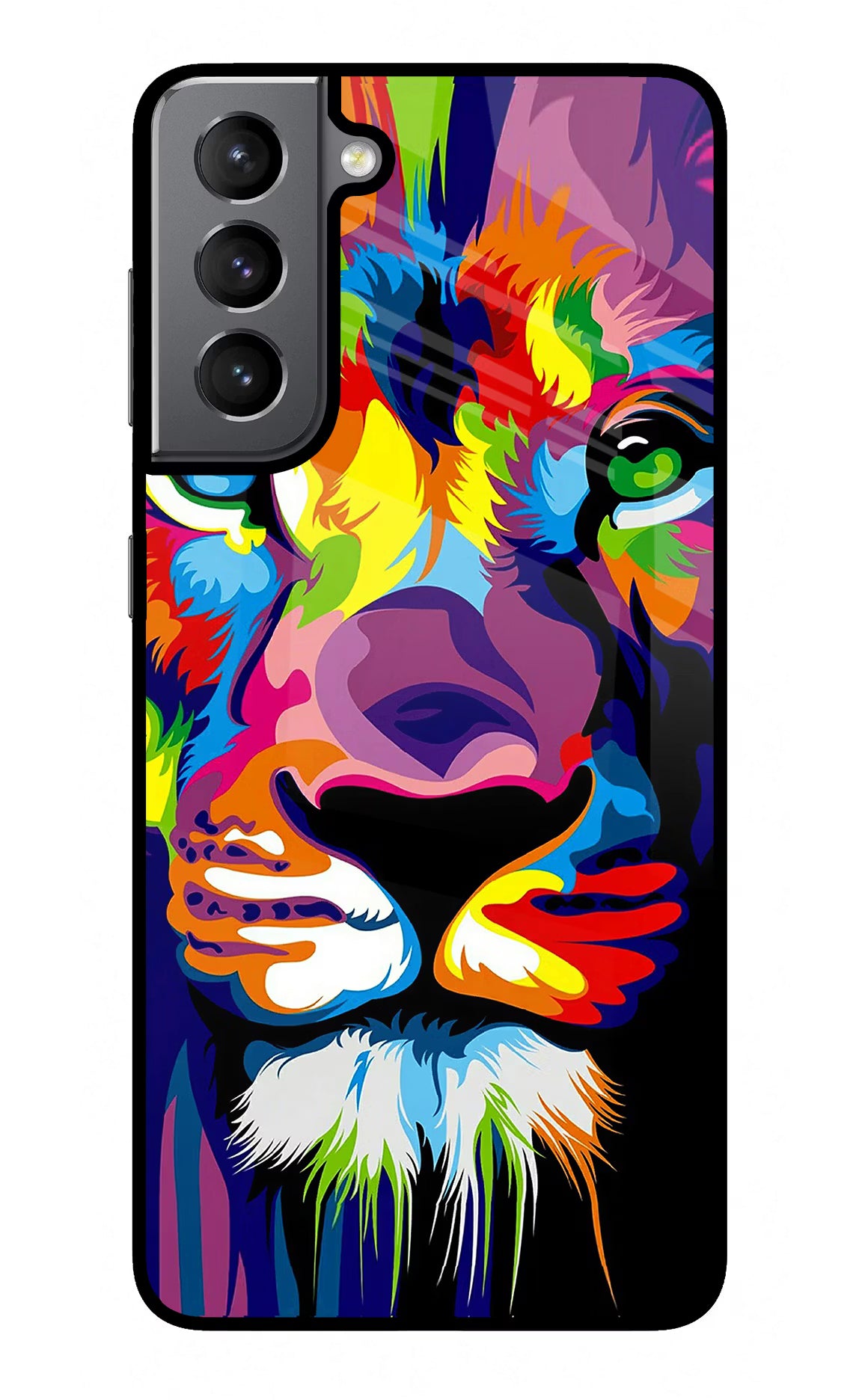 Lion Samsung S21 Back Cover - Lion Samsung S21 Glass Case Back Cover by Casekaro Lion Samsung S21 Glass Case Back Cover by Casekaro