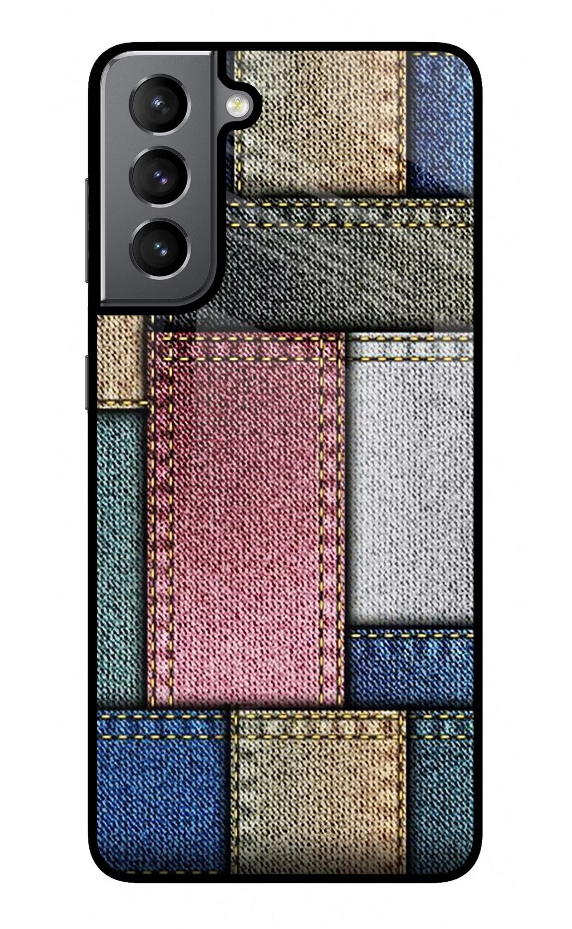 Multicolor Jeans Samsung S21 Glass Case - Multicolor Jeans Samsung S21 Glass Case Multicolor Jeans Samsung S21 Glass Case