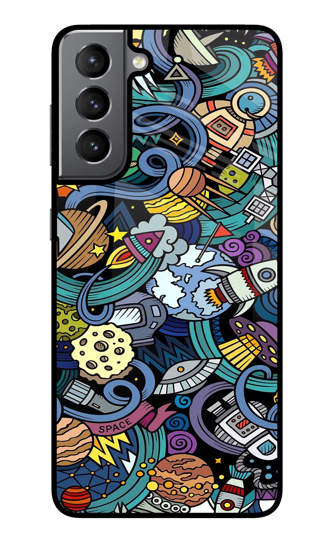 Space Abstract Samsung S21 Back Cover - Space Abstract Samsung S21 Glass Case Back Cover by Casekaro Space Abstract Samsung S21 Glass Case Back Cover by Casekaro