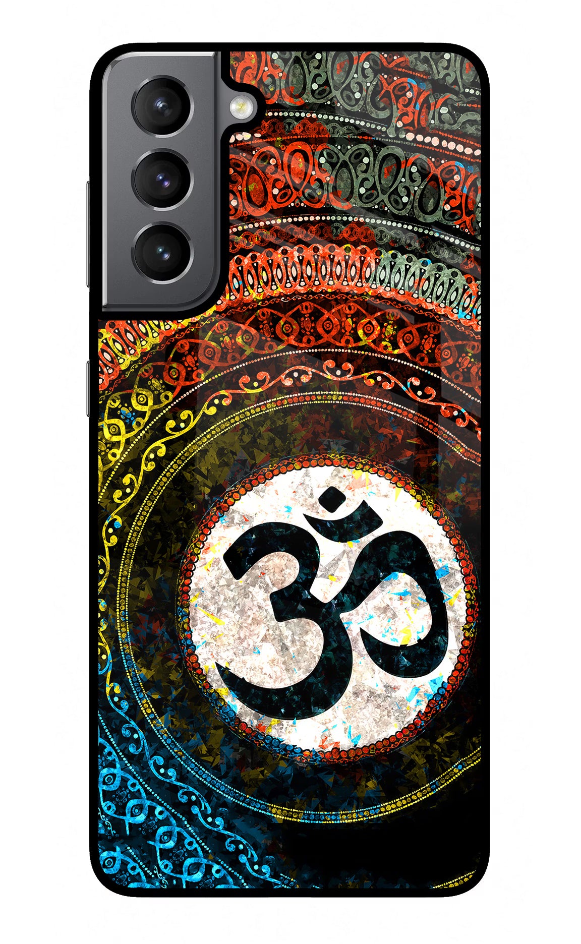 Om Cultural Samsung S21 Back Cover - Om Cultural Samsung S21 Glass Case Back Cover by Casekaro Om Cultural Samsung S21 Glass Case Back Cover by Casekaro