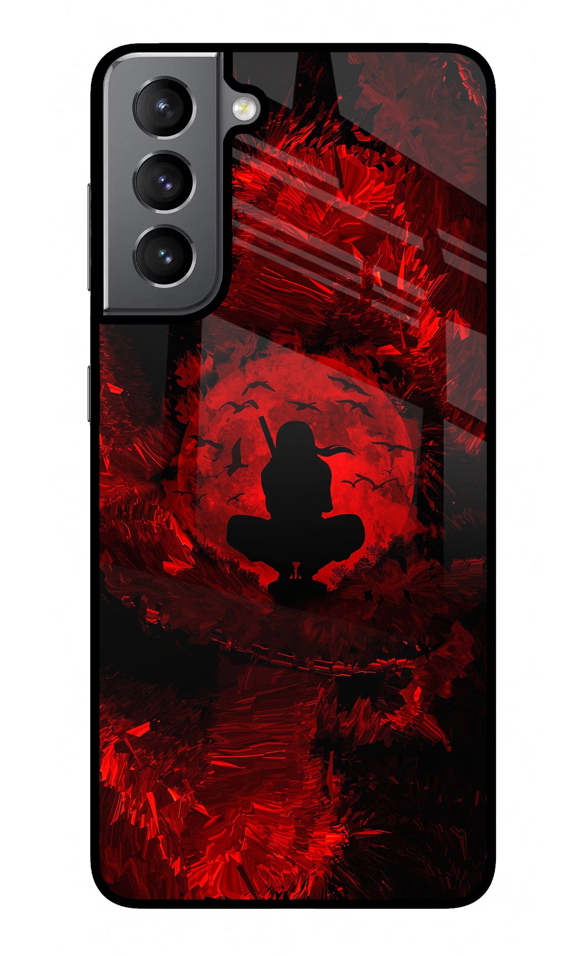 Itachi Uchiha Samsung S21 Back Cover - Itachi Uchiha Samsung S21 Glass Case Back Cover by Casekaro Itachi Uchiha Samsung S21 Glass Case Back Cover by Casekaro