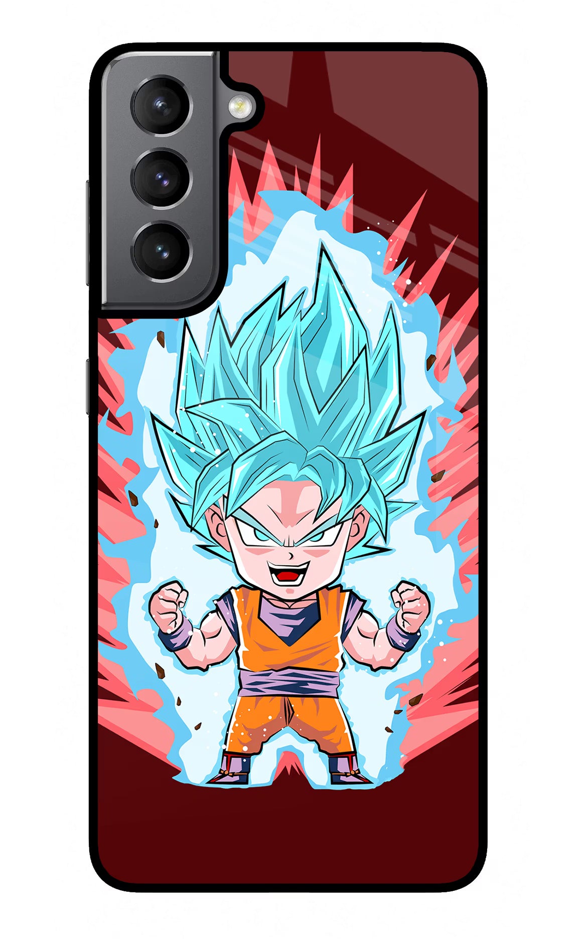 Goku Little Samsung S21 Back Cover - Goku Little Samsung S21 Glass Case Back Cover by Casekaro Goku Little Samsung S21 Glass Case Back Cover by Casekaro