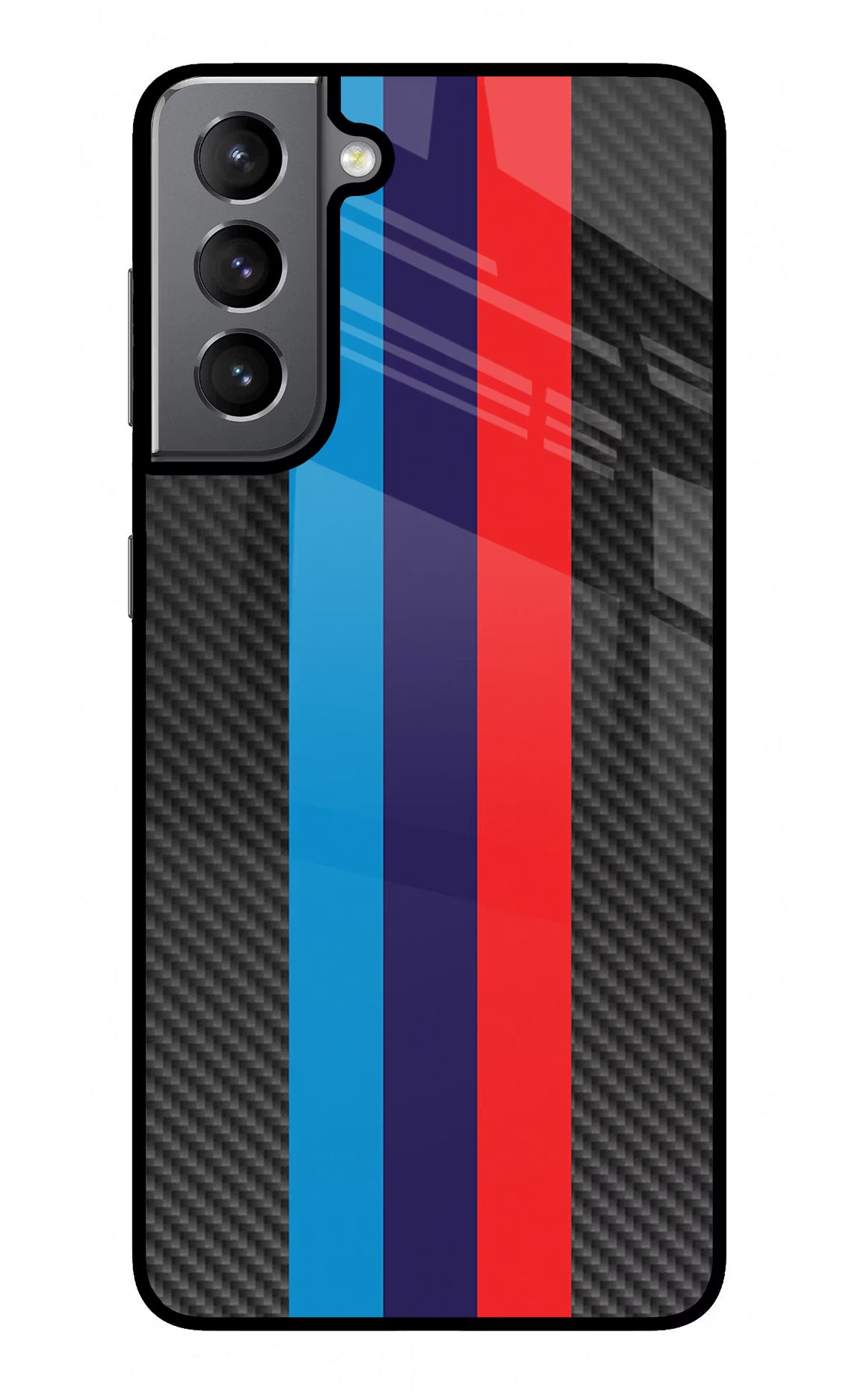BMW Stripes Pattern Samsung S21 Back Cover - BMW Stripes Pattern Samsung S21 Glass Case Back Cover by Casekaro BMW Stripes Pattern Samsung S21 Glass Case Back Cover by Casekaro