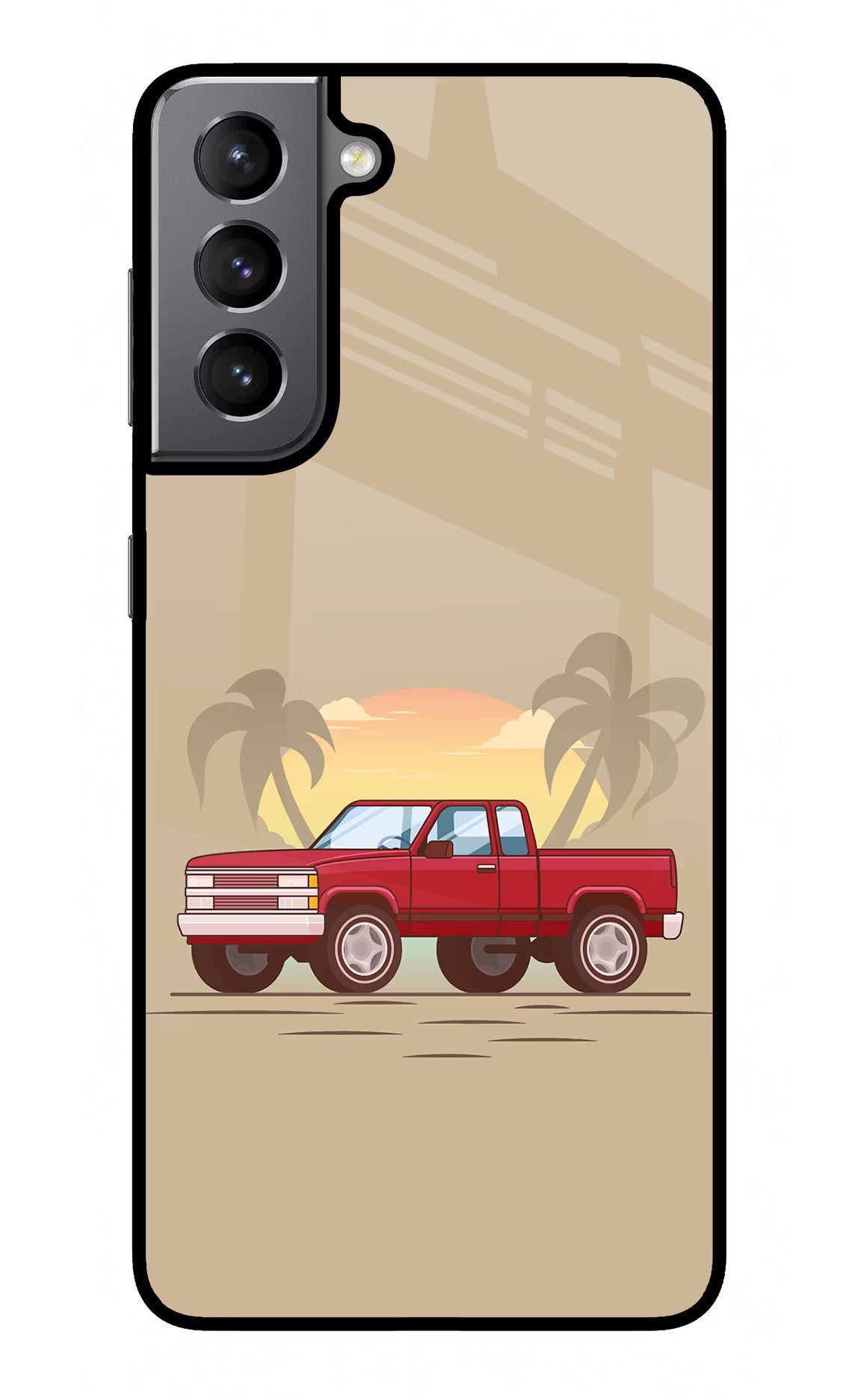 Desert Classic Drive Samsung S21 Back Cover - Desert Classic Drive Samsung S21 Glass Case Back Cover by Casekaro Desert Classic Drive Samsung S21 Glass Case Back Cover by Casekaro