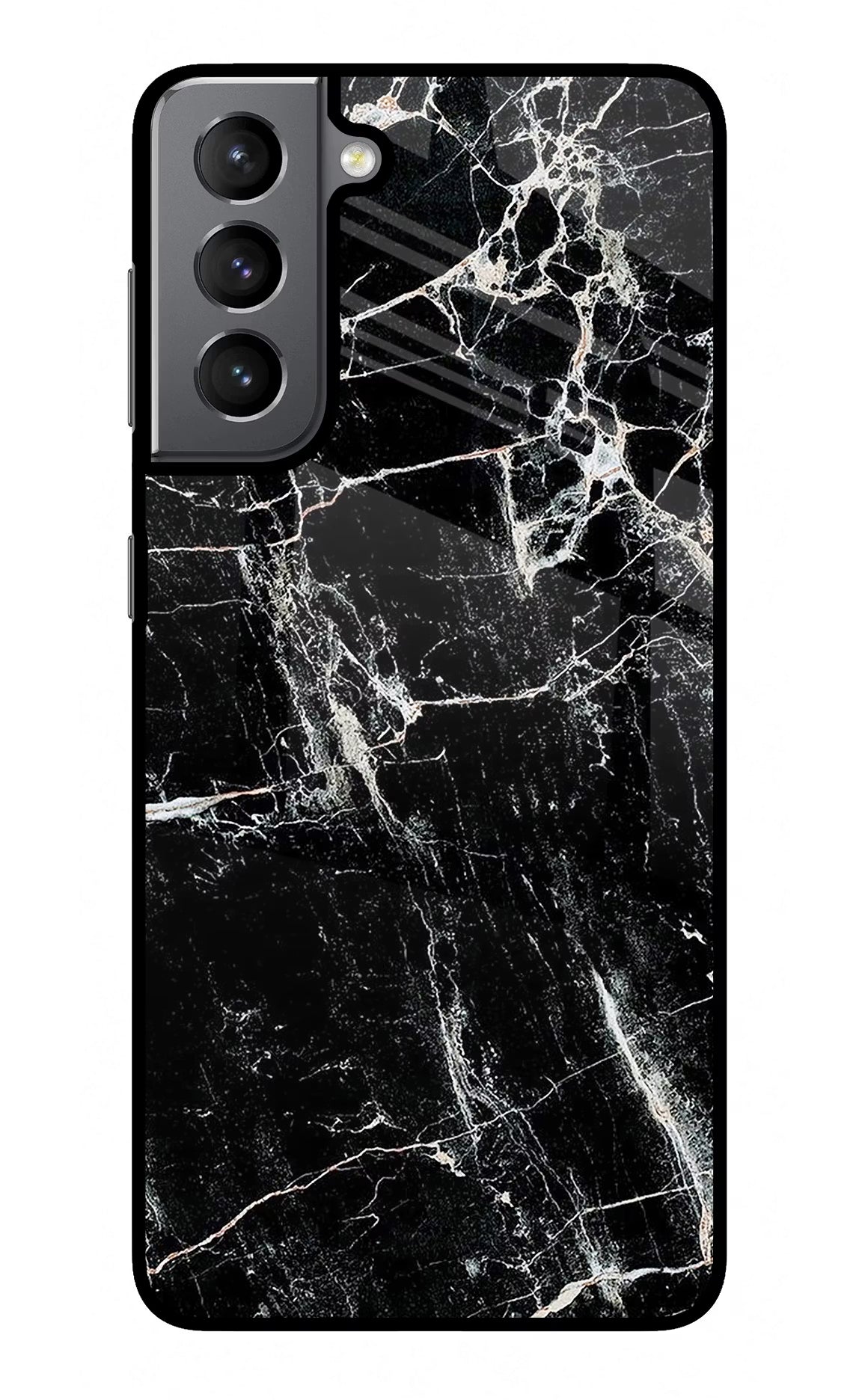 Black Marble Texture Samsung S21 Plus Back Cover - Black Marble Texture Samsung S21 Plus Glass Case Back Cover by Casekaro Black Marble Texture Samsung S21 Plus Glass Case Back Cover by Casekaro