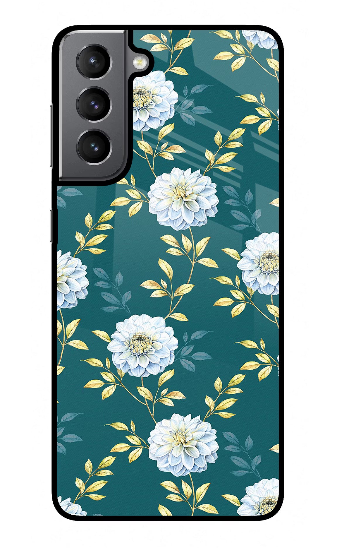 Flowers Samsung S21 Plus Back Cover - Flowers Samsung S21 Plus Glass Case Back Cover by Casekaro Flowers Samsung S21 Plus Glass Case Back Cover by Casekaro