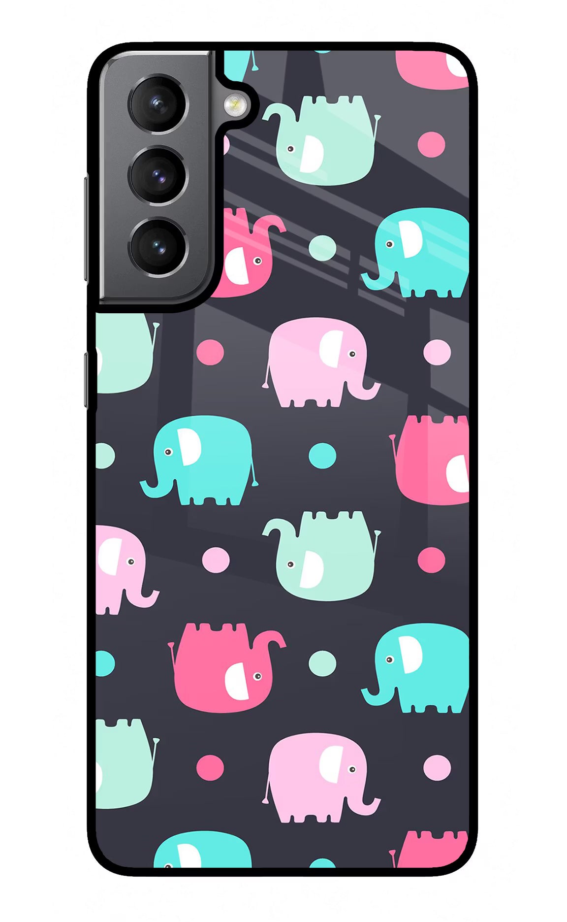 Elephants Samsung S21 Plus Back Cover - Elephants Samsung S21 Plus Glass Case Back Cover by Casekaro Elephants Samsung S21 Plus Glass Case Back Cover by Casekaro