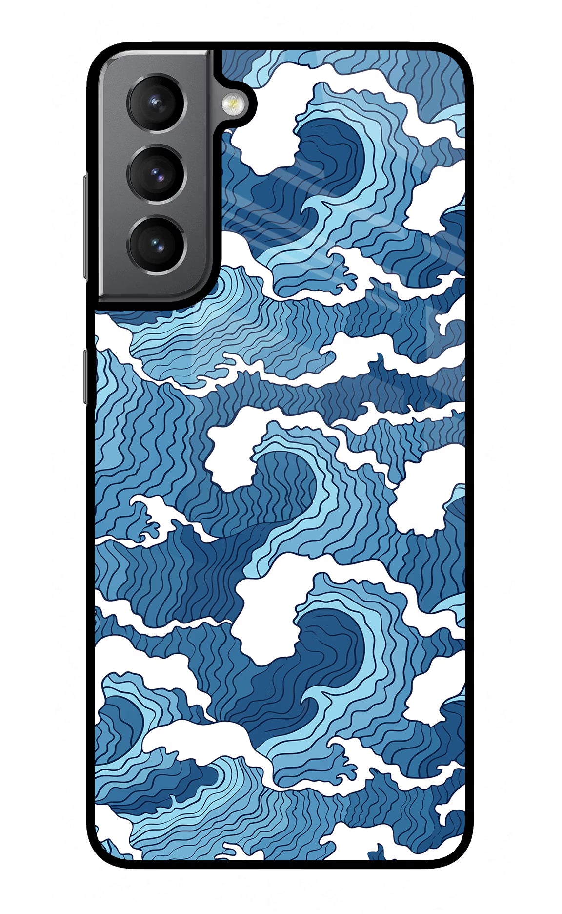 Blue Waves Samsung S21 Plus Glass Case - Blue Waves Samsung S21 Plus Glass Case Blue Waves Samsung S21 Plus Glass Case