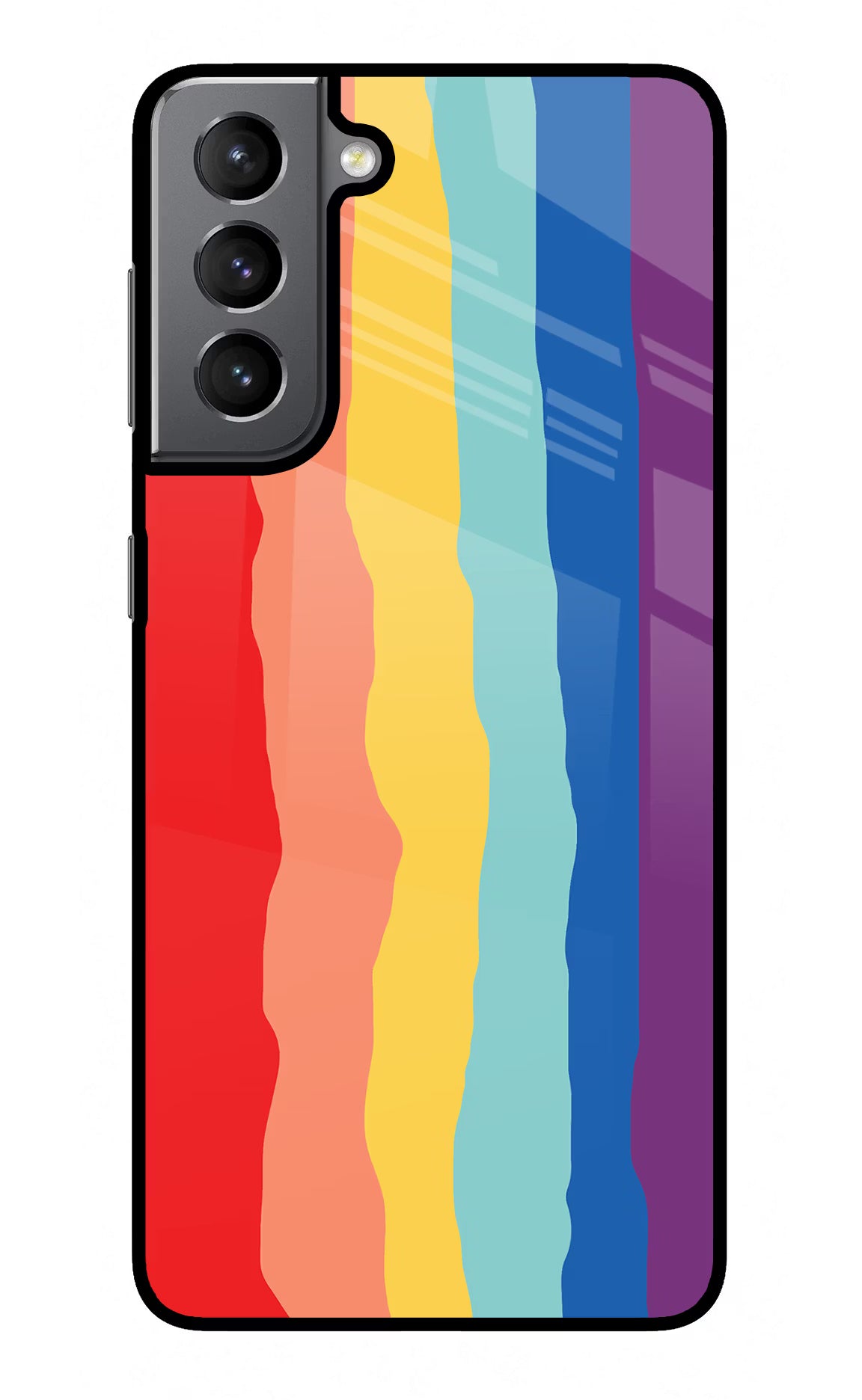 Rainbow Samsung S21 Plus Back Cover - Rainbow Samsung S21 Plus Glass Case Back Cover by Casekaro Rainbow Samsung S21 Plus Glass Case Back Cover by Casekaro