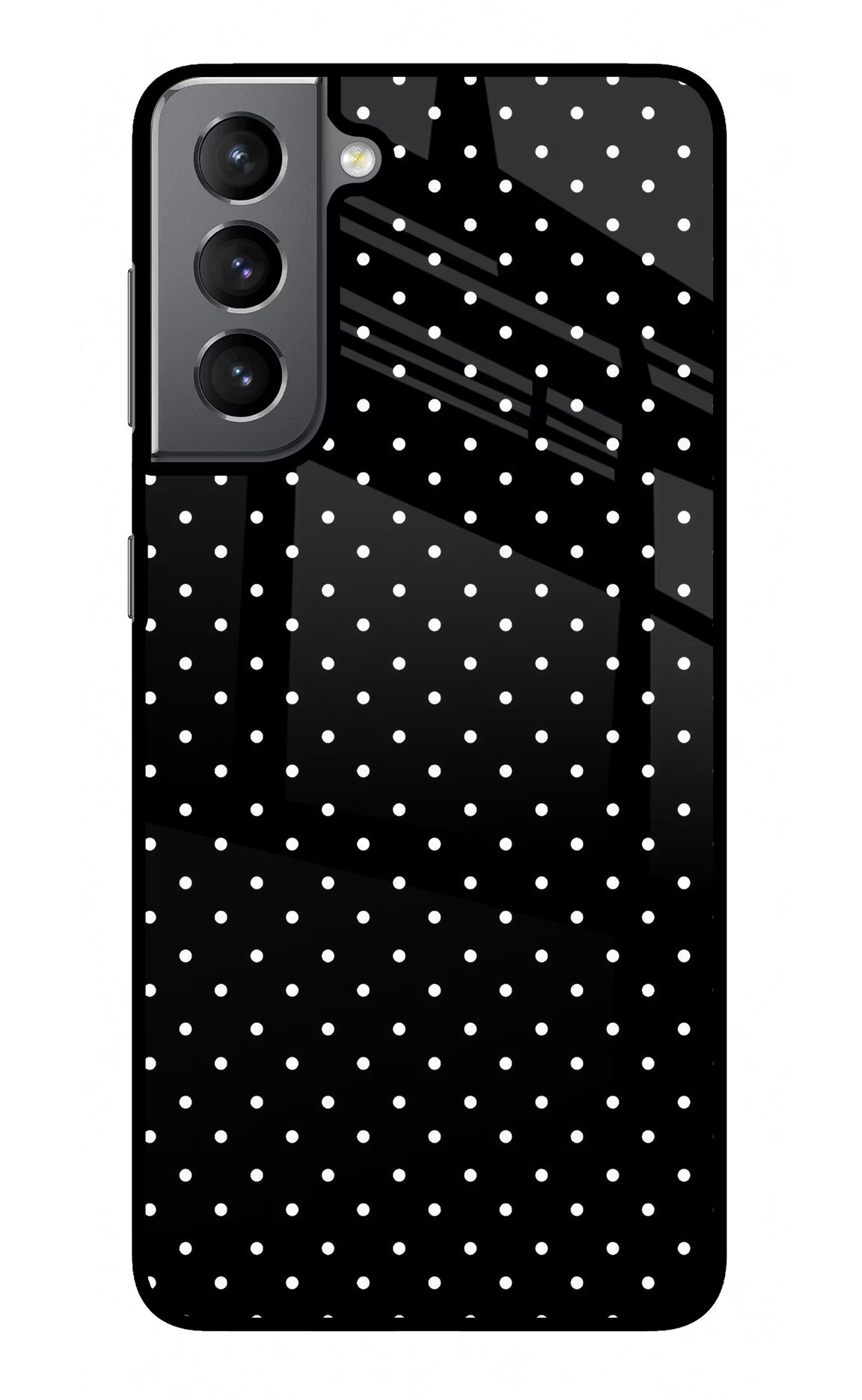 White Dots Samsung S21 Plus Back Cover - White Dots Samsung S21 Plus Glass Case Back Cover by Casekaro White Dots Samsung S21 Plus Glass Case Back Cover by Casekaro
