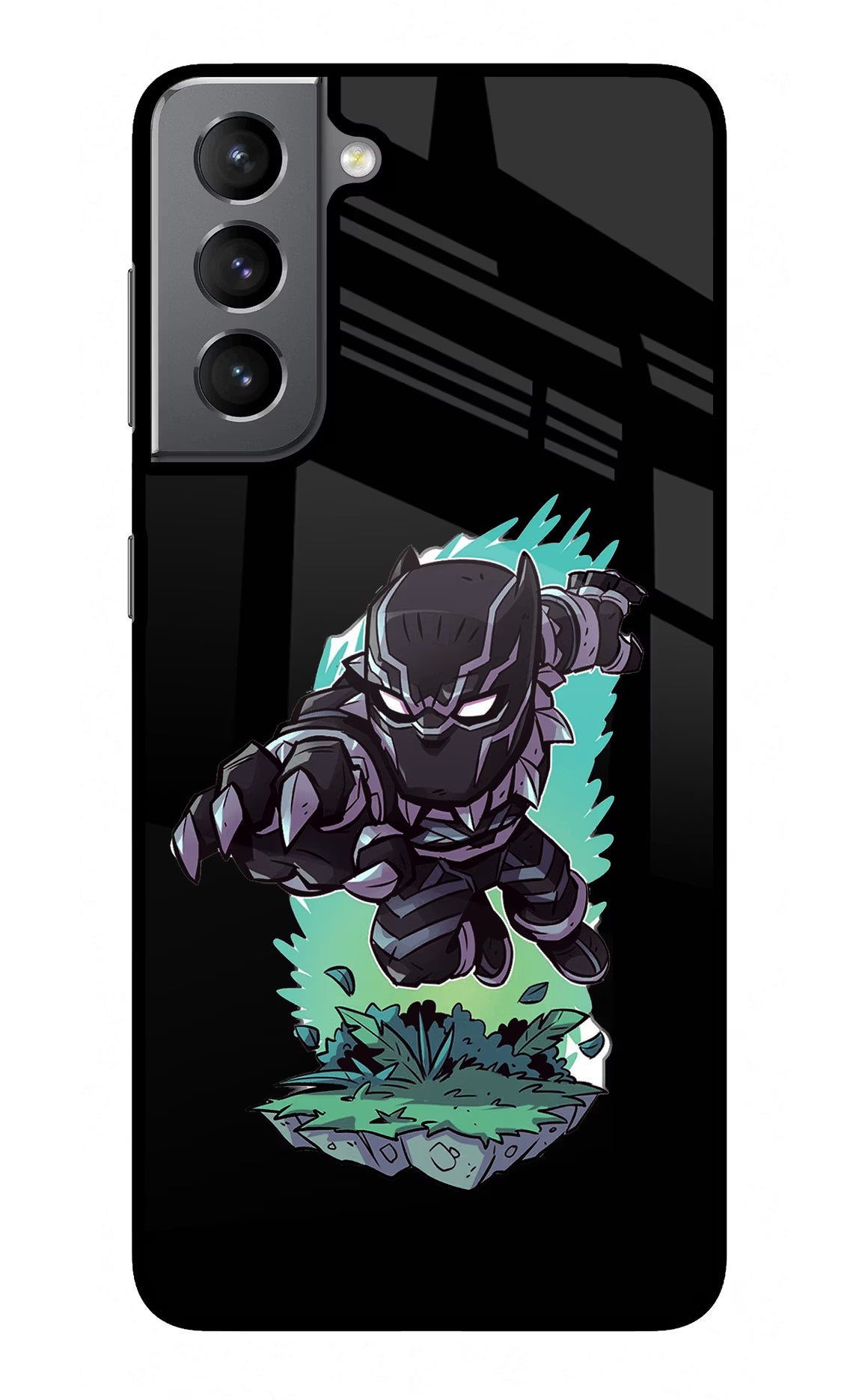 Black Panther Samsung S21 Plus Back Cover - Black Panther Samsung S21 Plus Glass Case Back Cover by Casekaro Black Panther Samsung S21 Plus Glass Case Back Cover by Casekaro