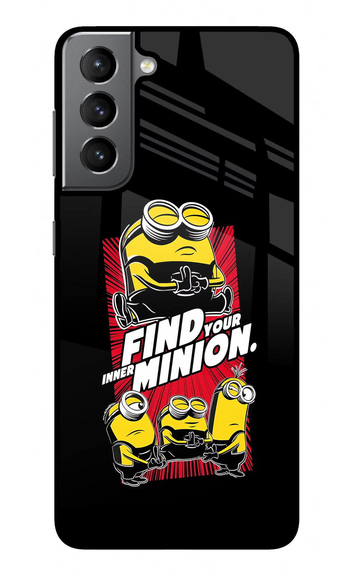 Find your inner Minion Samsung S21 Plus Back Cover - Find your inner Minion Samsung S21 Plus Glass Case Back Cover by Casekaro Find your inner Minion Samsung S21 Plus Glass Case Back Cover by Casekaro