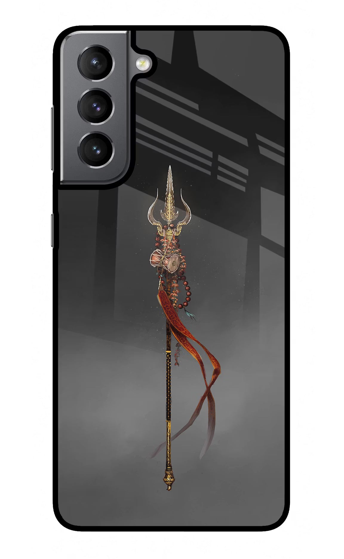 Shiv Trishul Samsung S21 Plus Back Cover - Shiv Trishul Samsung S21 Plus Glass Case Back Cover by Casekaro Shiv Trishul Samsung S21 Plus Glass Case Back Cover by Casekaro