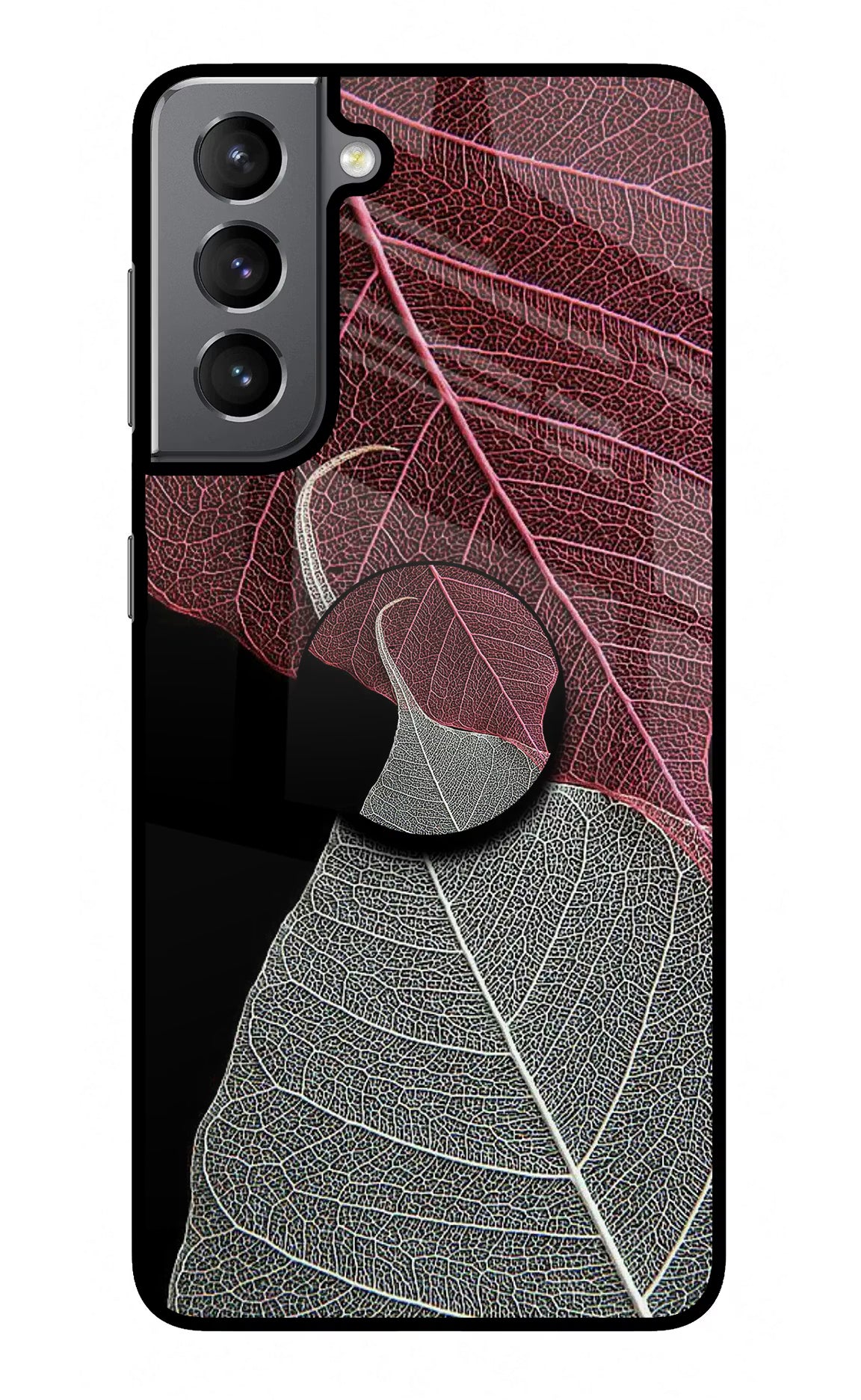 Leaf Pattern Samsung S21 Plus Glass Case - Leaf Pattern Samsung S21 Plus Glass Case Leaf Pattern Samsung S21 Plus Glass Case