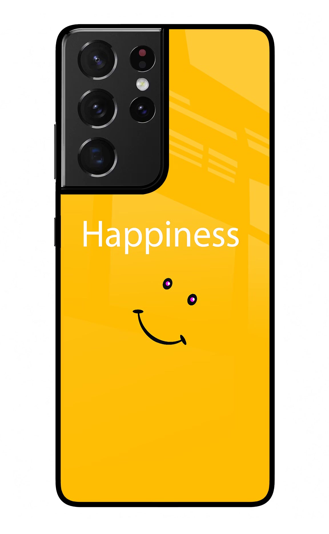 Happiness With Smiley Samsung S21 Ultra Back Cover - Happiness With Smiley Samsung S21 Ultra Glass Case Back Cover by Casekaro Happiness With Smiley Samsung S21 Ultra Glass Case Back Cover by Casekaro