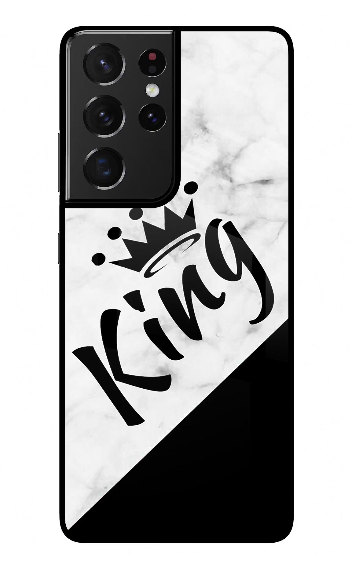 King Samsung S21 Ultra Back Cover - King Samsung S21 Ultra Glass Case Back Cover by Casekaro King Samsung S21 Ultra Glass Case Back Cover by Casekaro