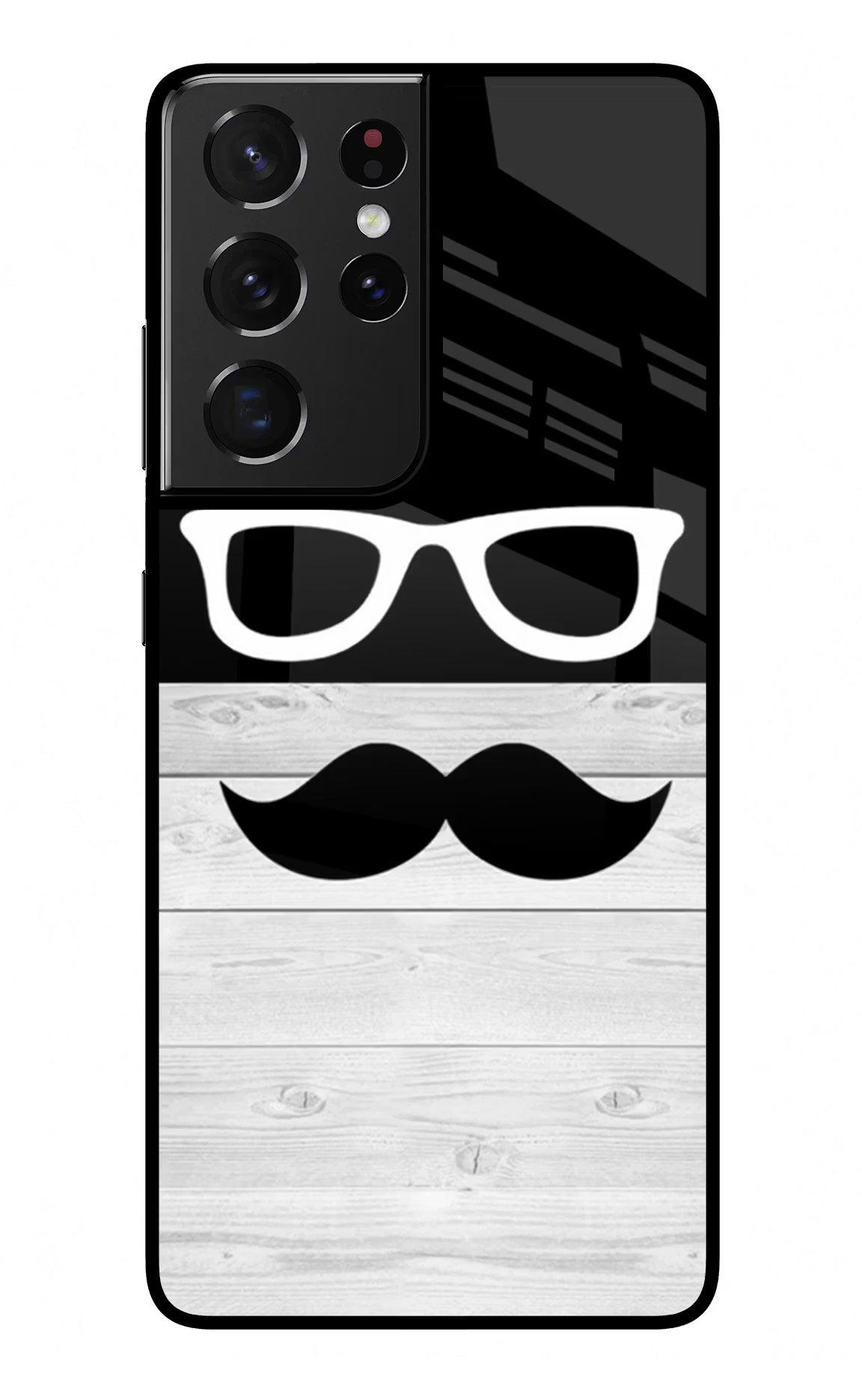 Mustache Samsung S21 Ultra Back Cover - Mustache Samsung S21 Ultra Glass Case Back Cover by Casekaro Mustache Samsung S21 Ultra Glass Case Back Cover by Casekaro