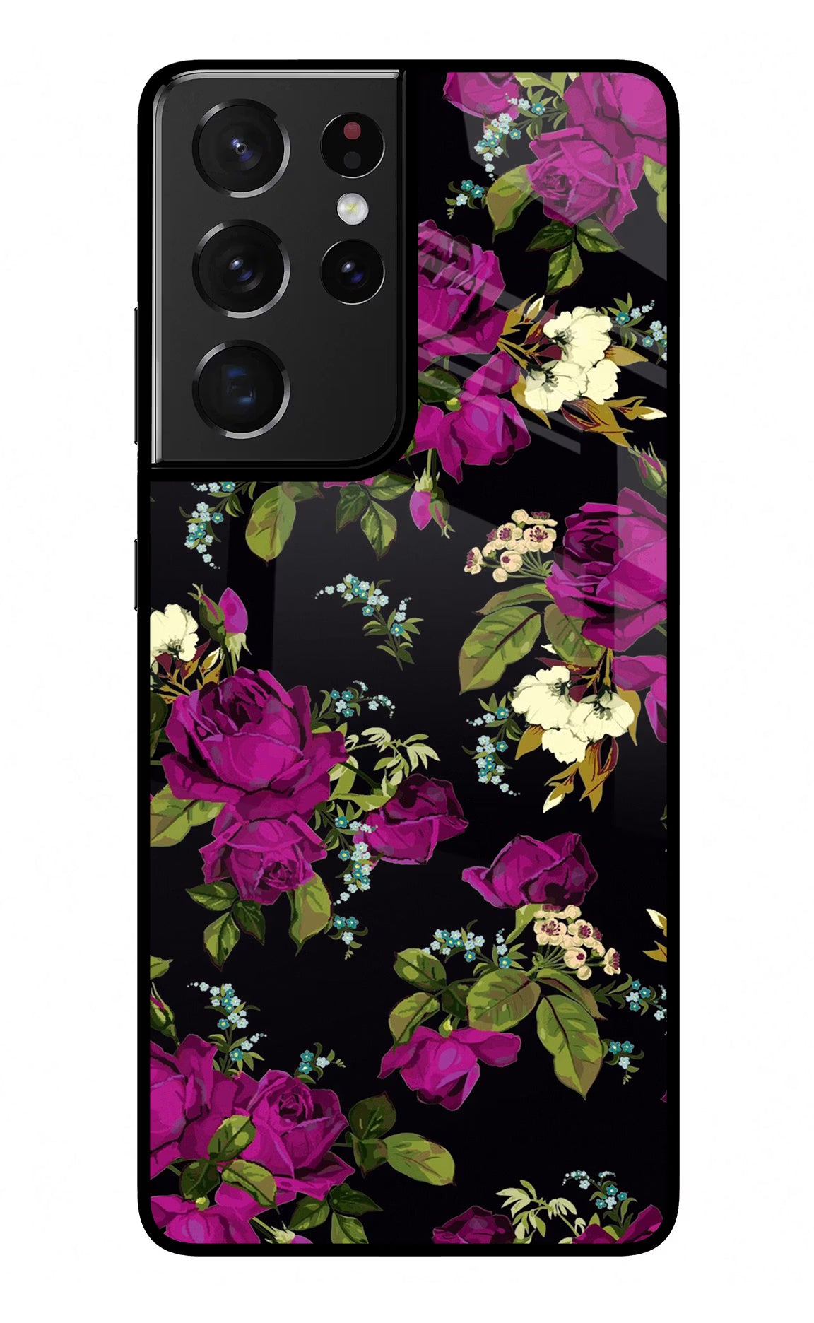 Flowers Samsung S21 Ultra Back Cover - Flowers Samsung S21 Ultra Glass Case Back Cover by Casekaro Flowers Samsung S21 Ultra Glass Case Back Cover by Casekaro